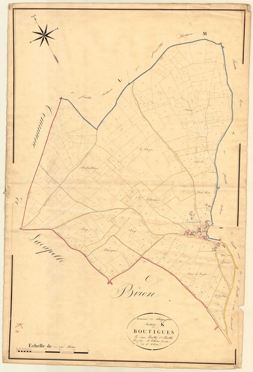Plan napoléonien, atlas-K1 Boutigues, Blanquefort-sur-Briolance