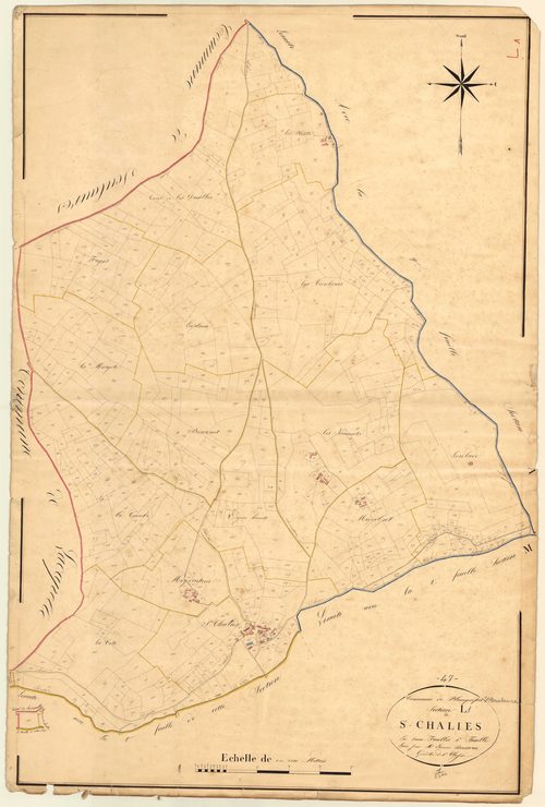 Plan napoléonien, atlas-L1 Saint-Chalies, Blanquefort-sur-Briolance