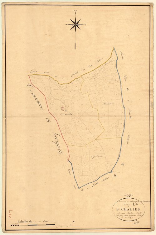 Plan napoléonien, atlas-L2 Saint-Chalies, Blanquefort-sur-Briolance