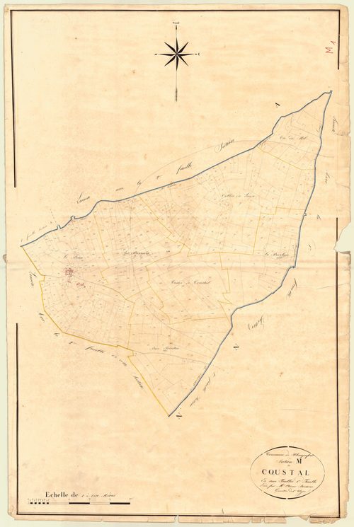 Plan napoléonien, atlas-M1 Coustal, Blanquefort-sur-Briolance