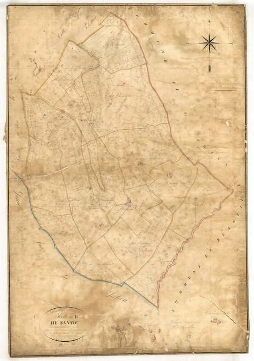 Plan napoléonien, feuille préparatoire-B2 Sansou, Blaymont