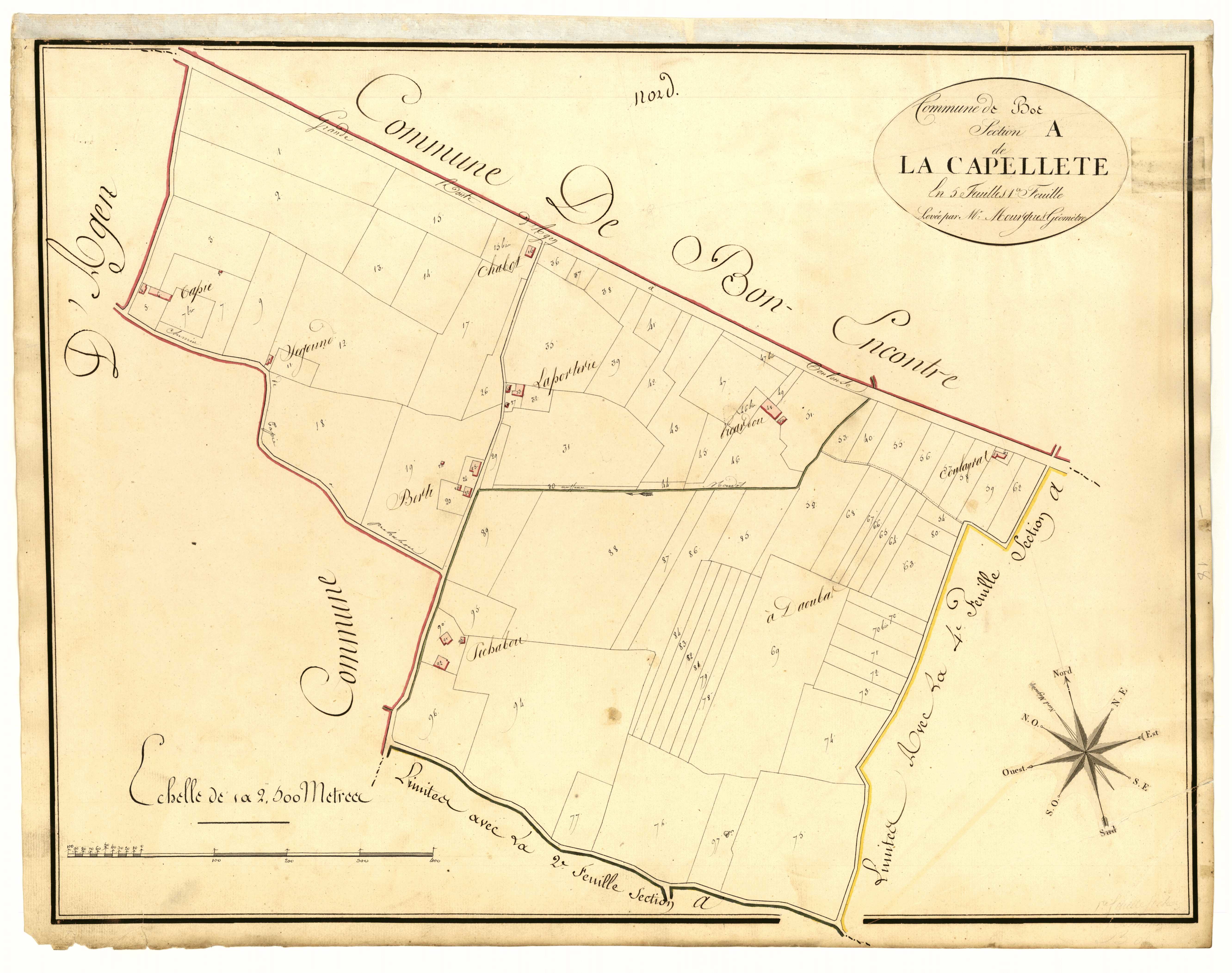 Plan primitif, atlas-A1 La Capellette, Boé