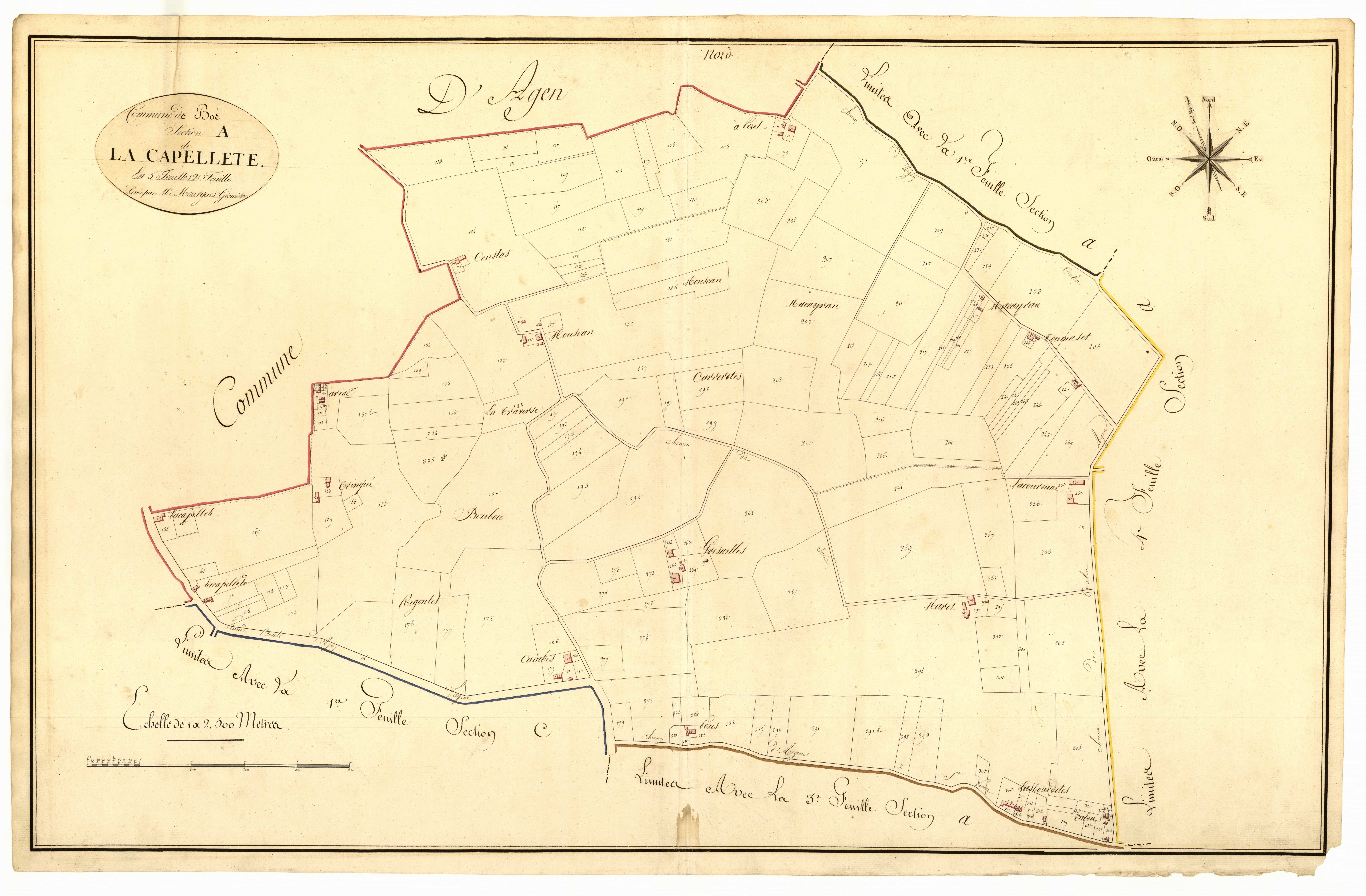 Plan primitif, atlas-A2 La Capellette, Boé