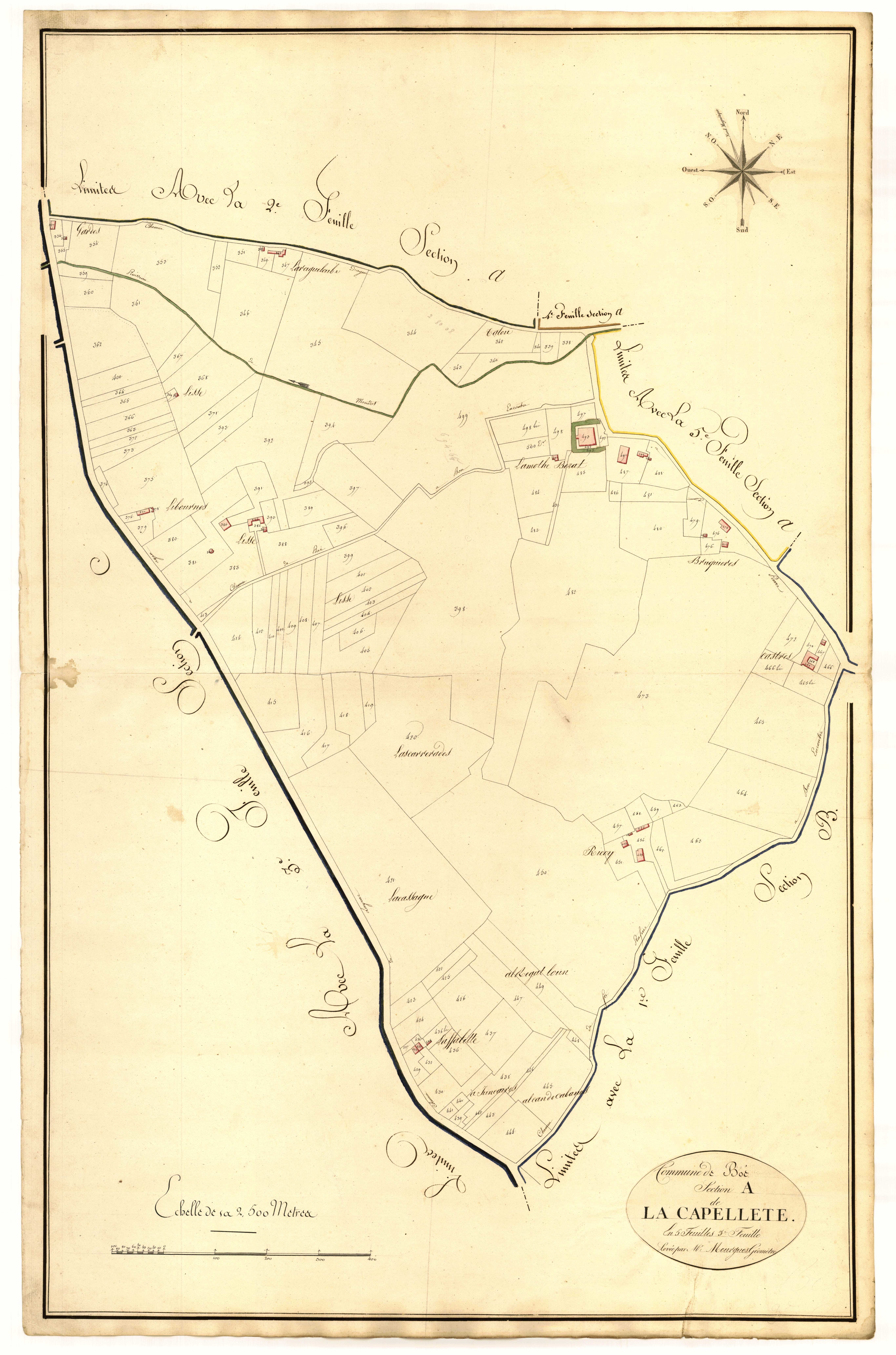 Plan primitif, atlas-A3 La Capellette, Boé
