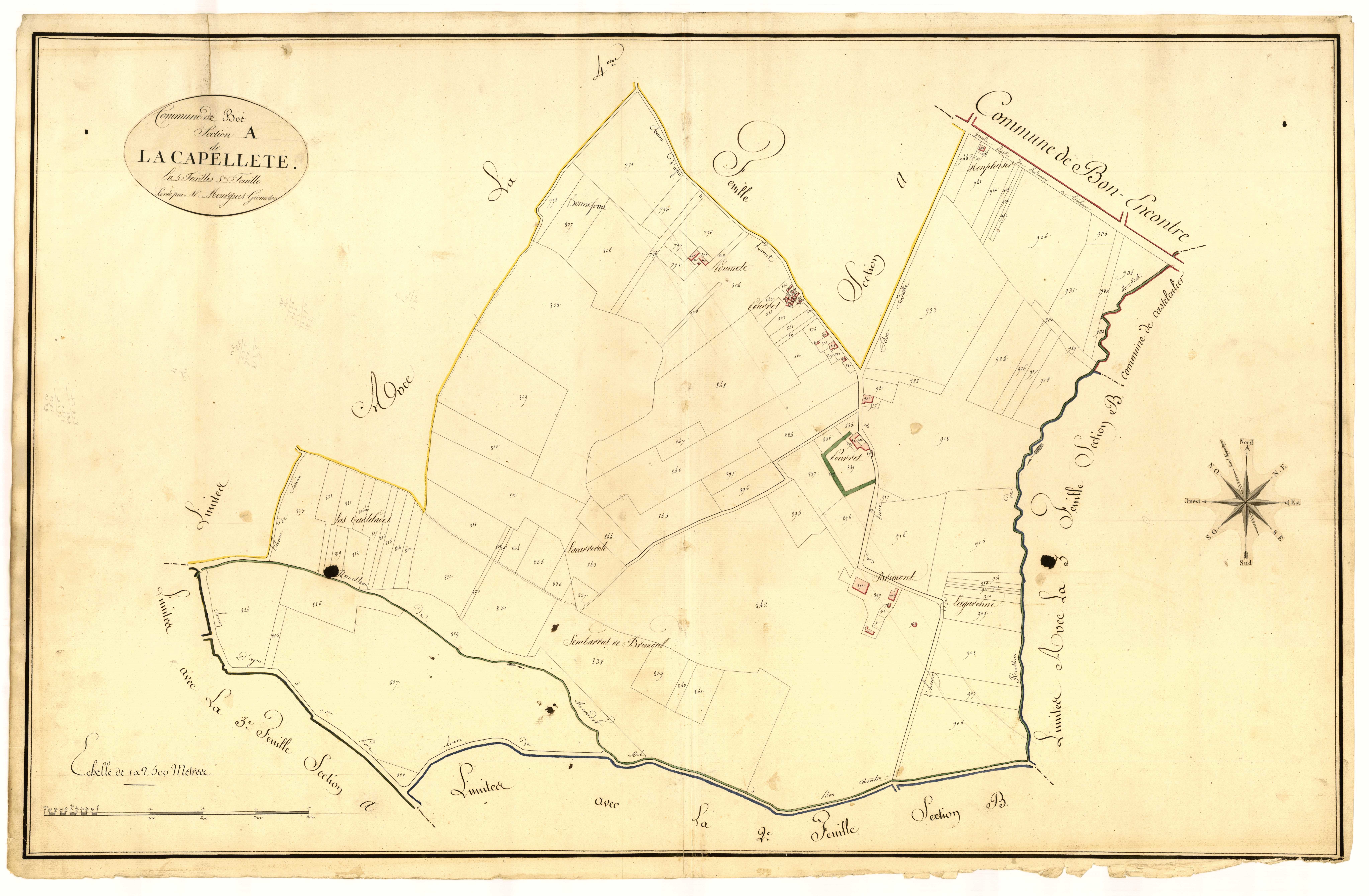 Plan primitif, atlas-A5 La Capellette, Boé