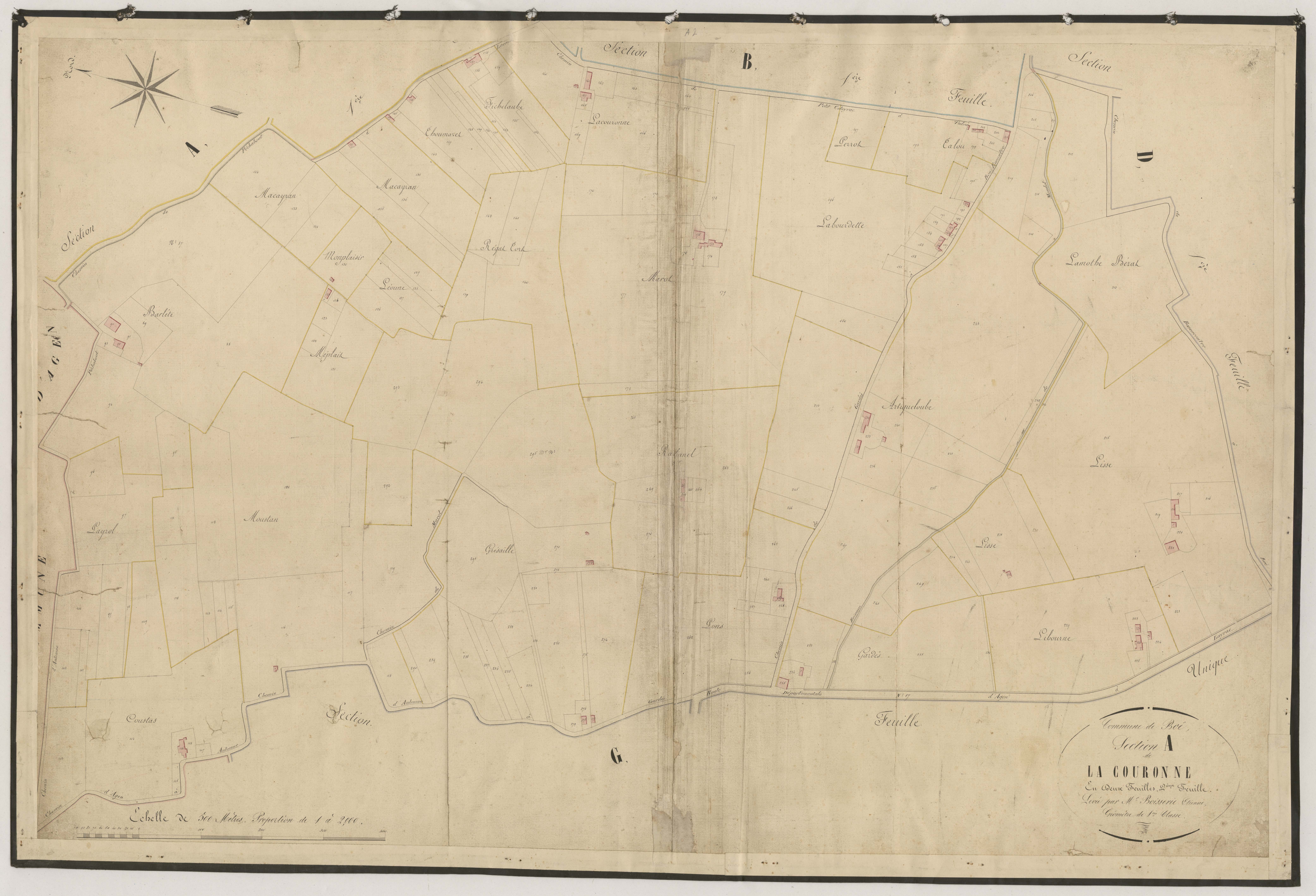 Plan napoléonien-A2 La Couronne, Boé