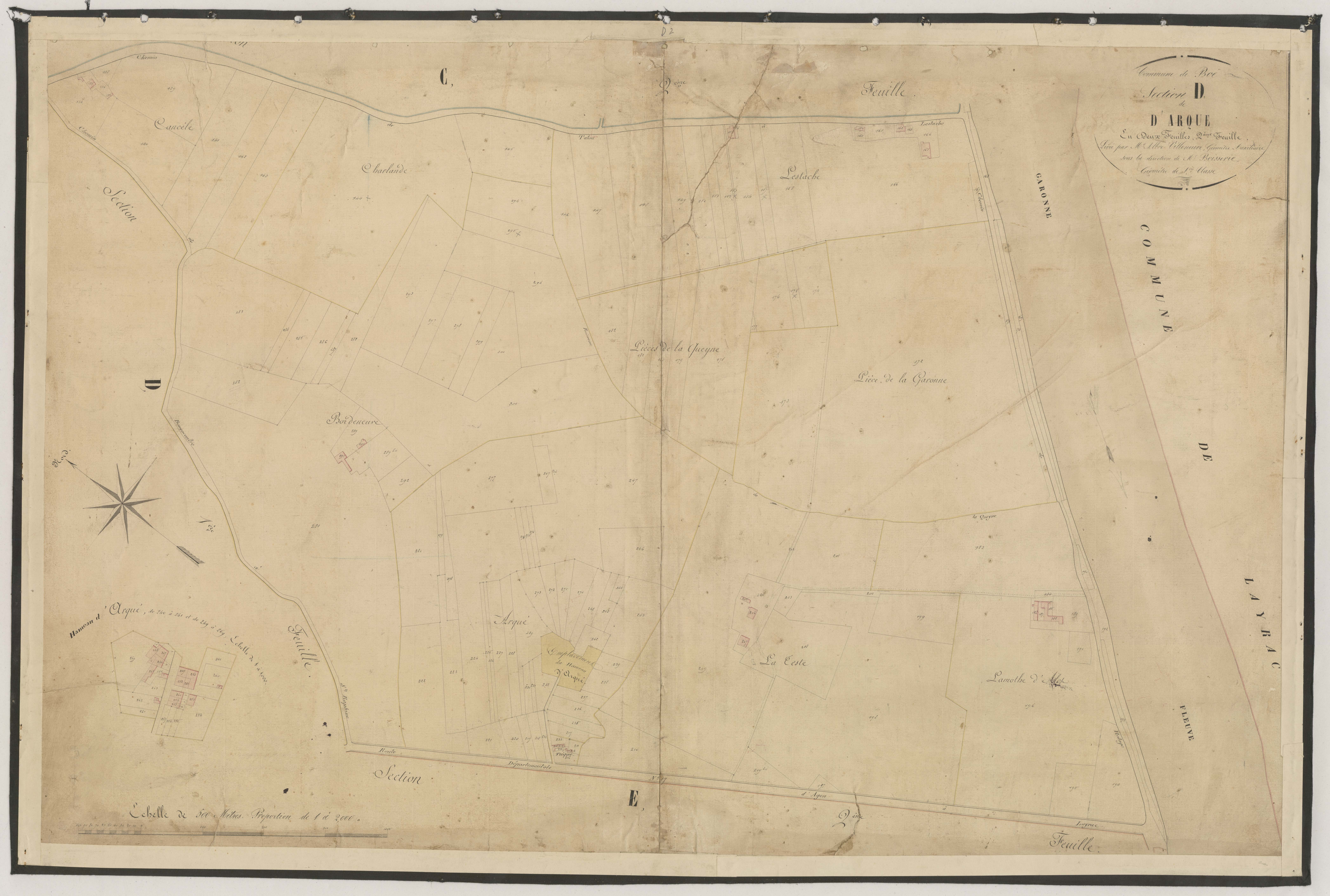 Plan napoléonien-D2 D’Arque, Boé