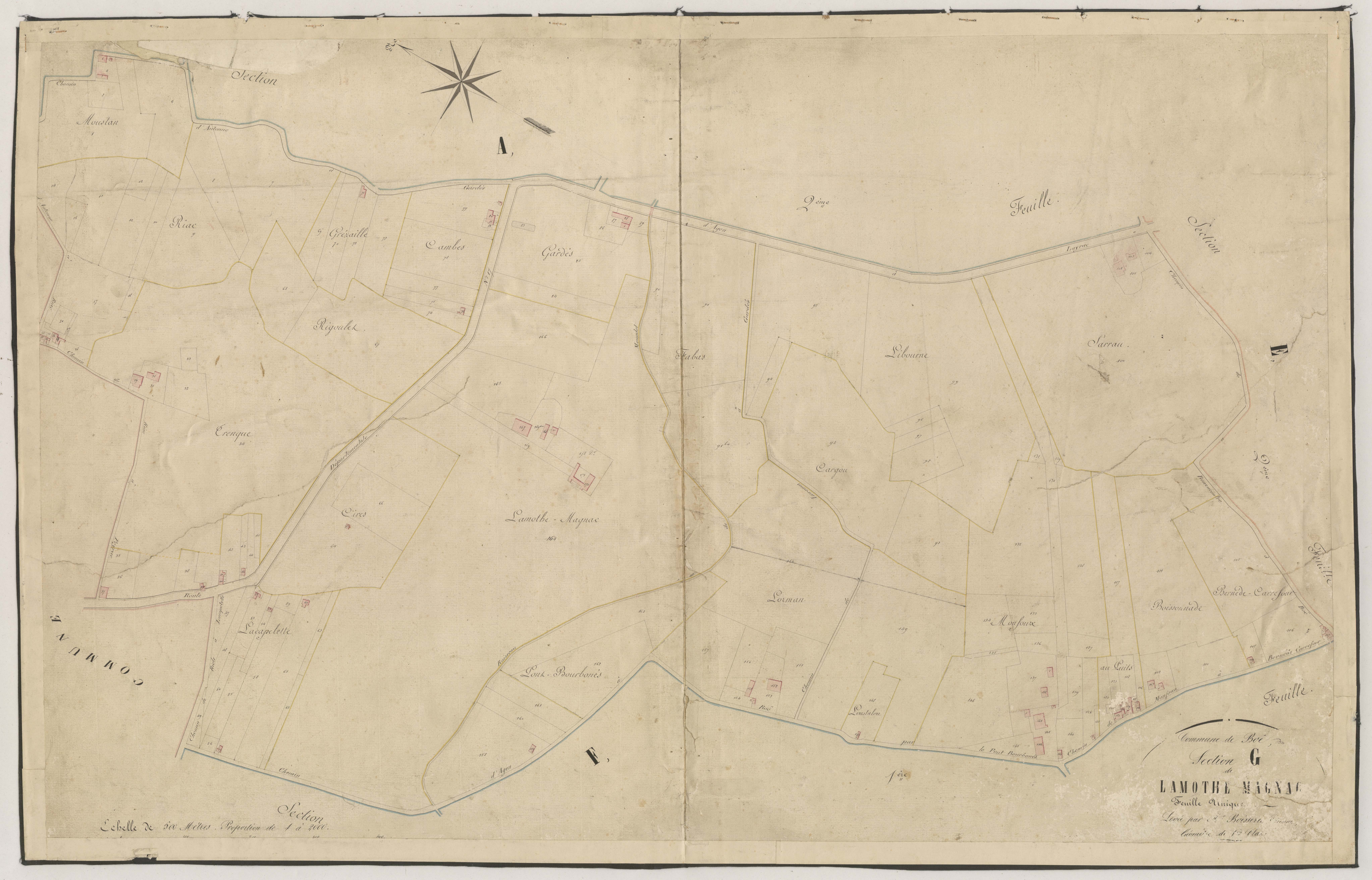 Plan napoléonien-G Lamothe Magnac, Boé