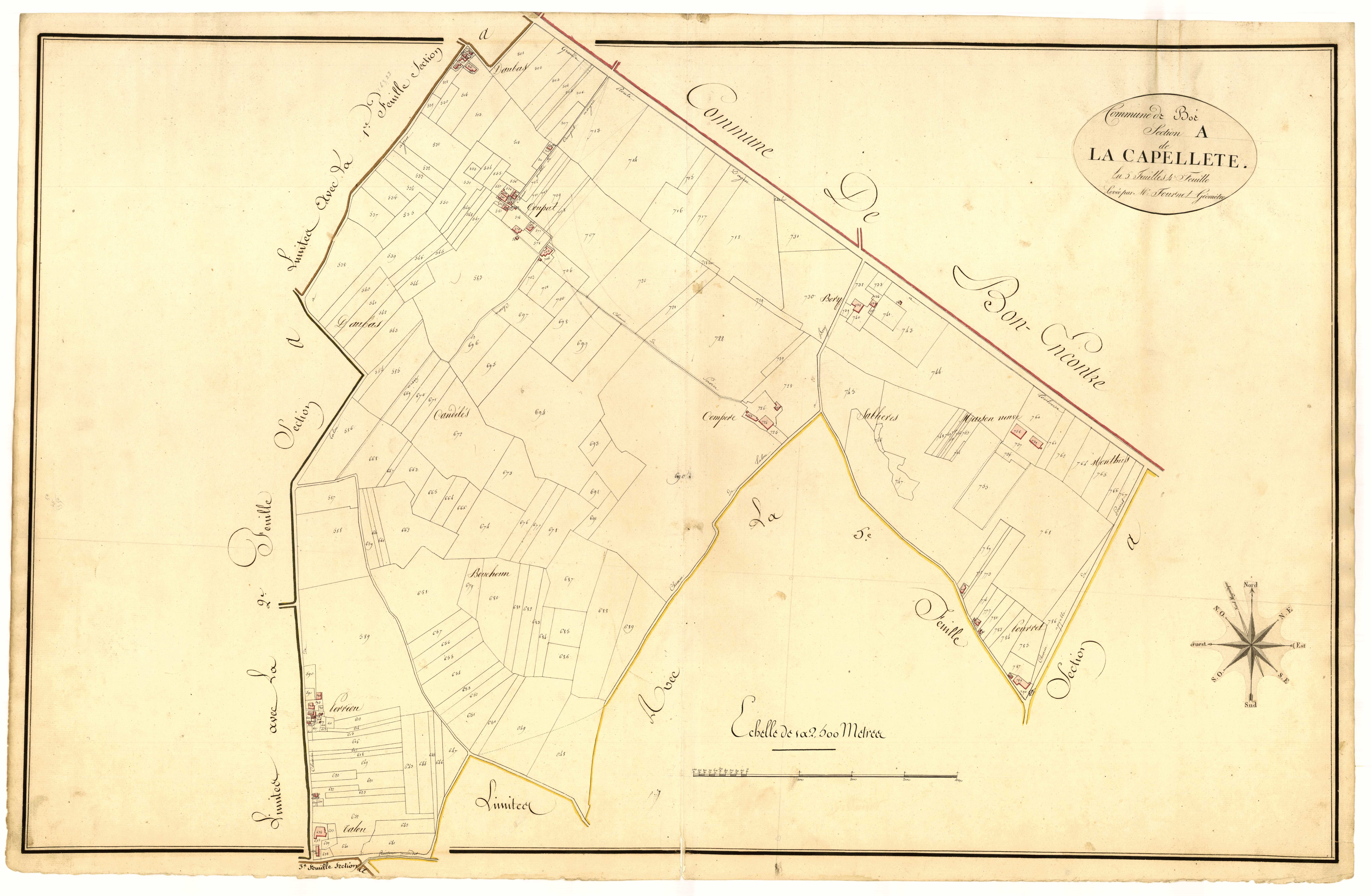 Plan primitif, atlas-A4 La Capellette, Boé