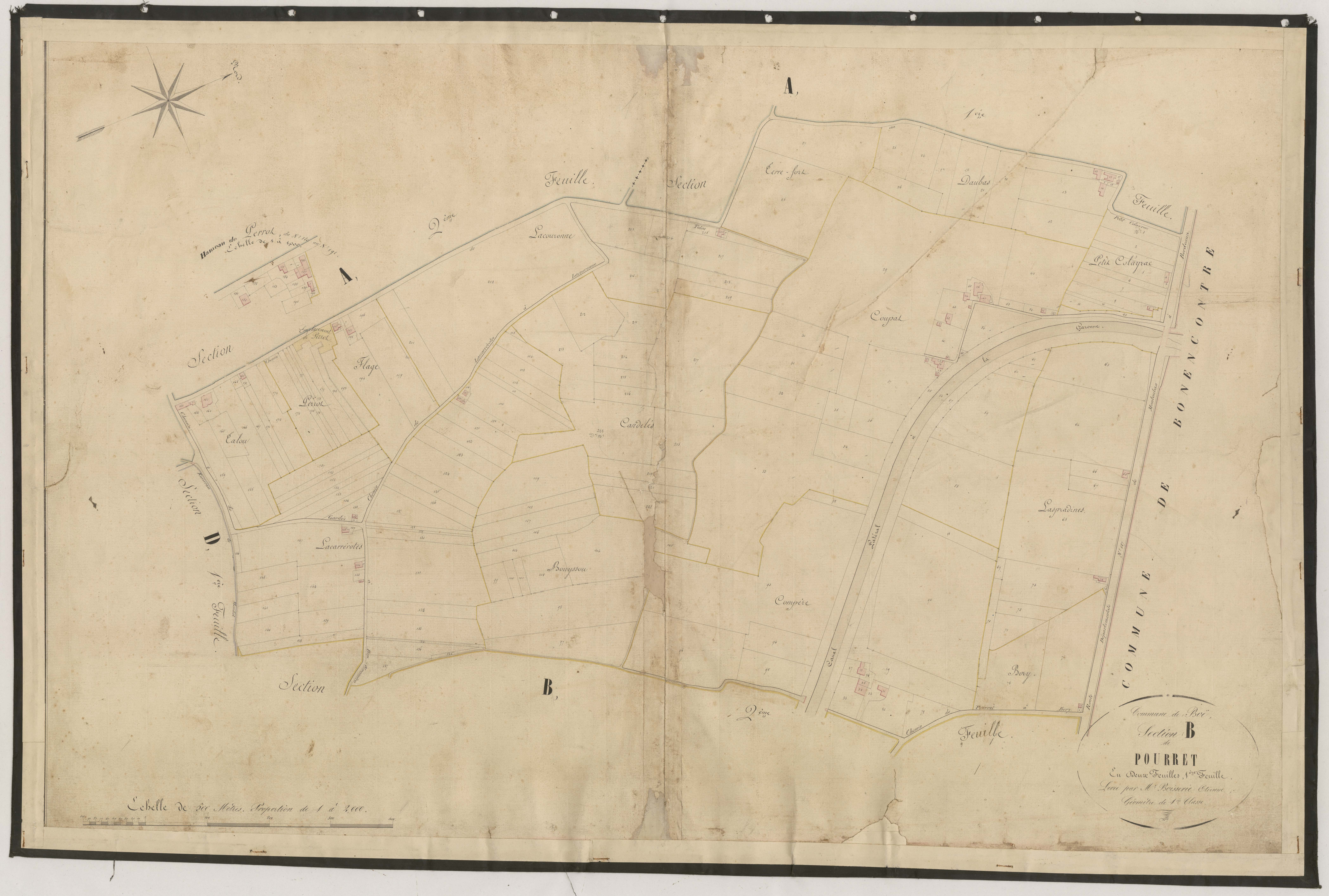 Plan napoléonien-B1 Pourrat, Boé