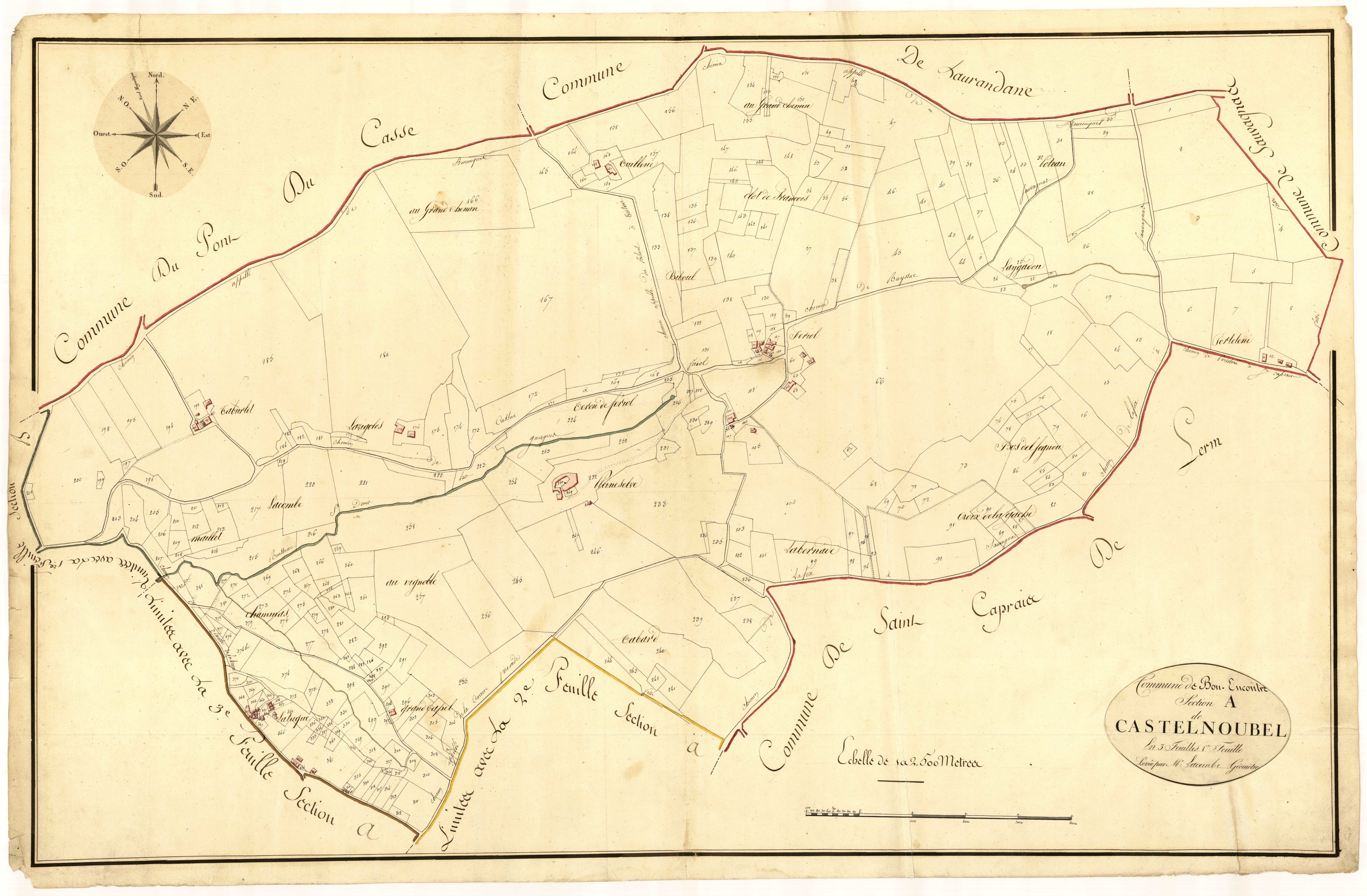 Plan primitif, atlas-A1 Castelnoubel, Bon-Encontre