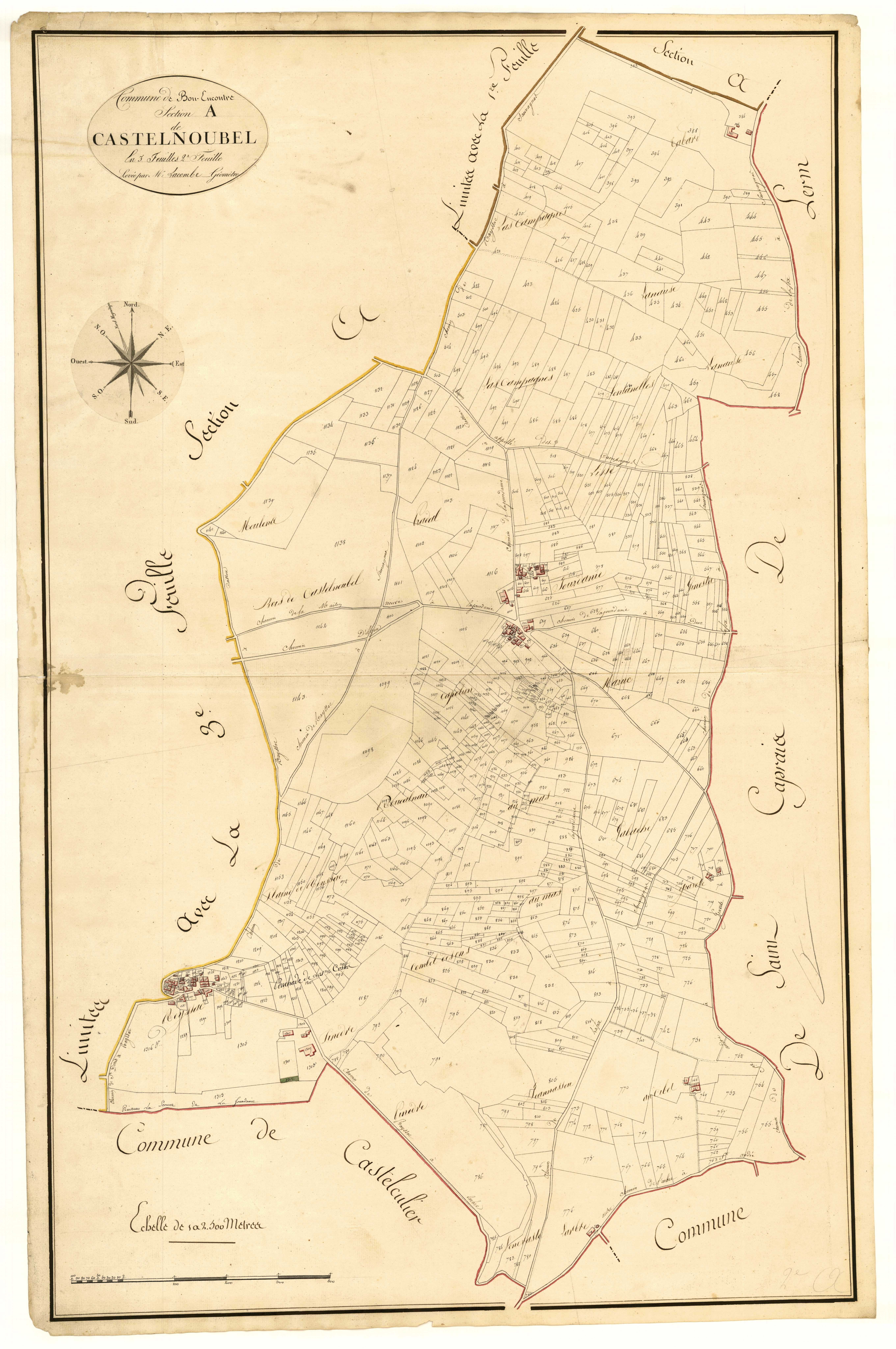 Plan primitif, atlas-A2 Castelnoubel, Bon-Encontre