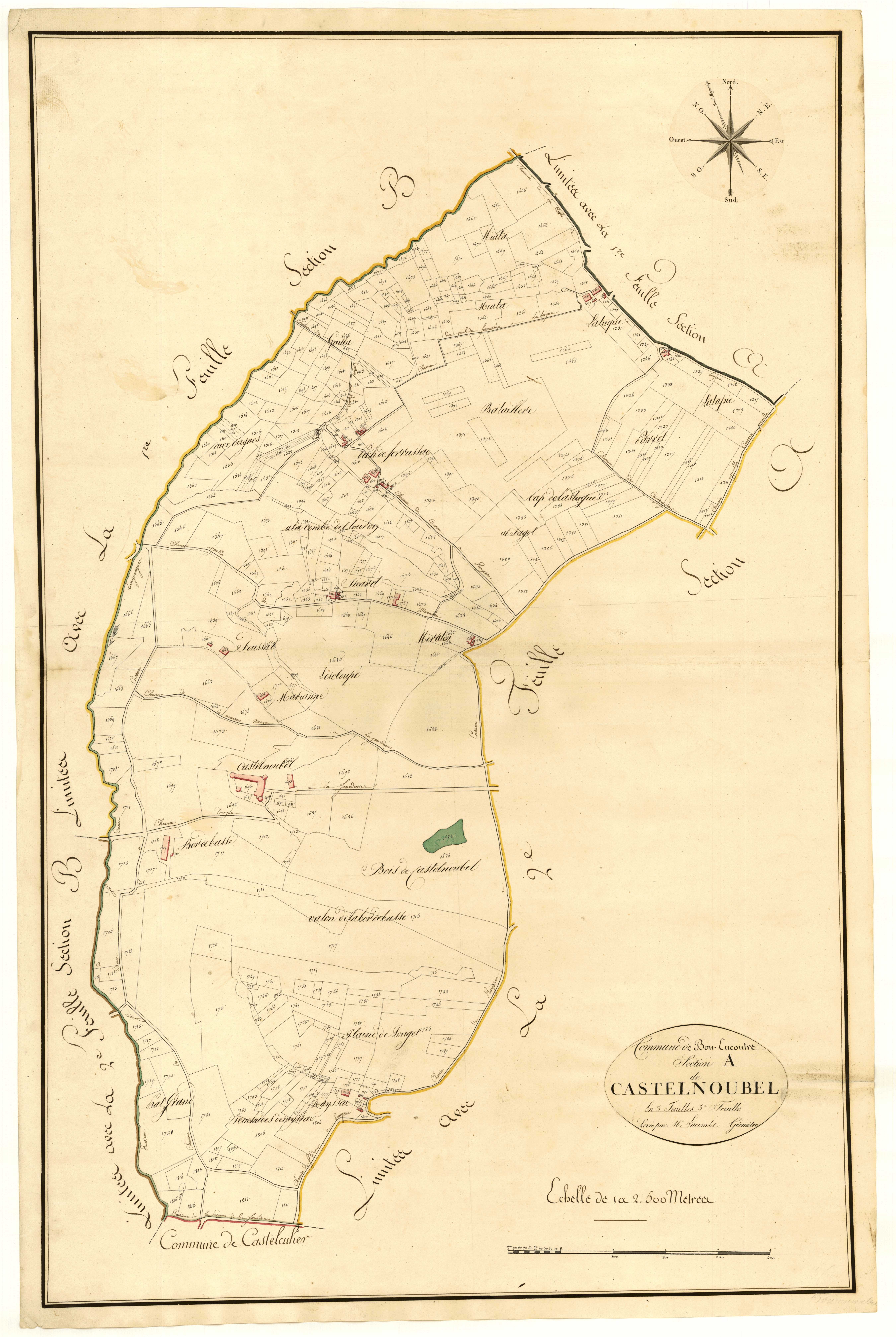 Plan primitif, atlas-A3 Castelnoubel, Bon-Encontre