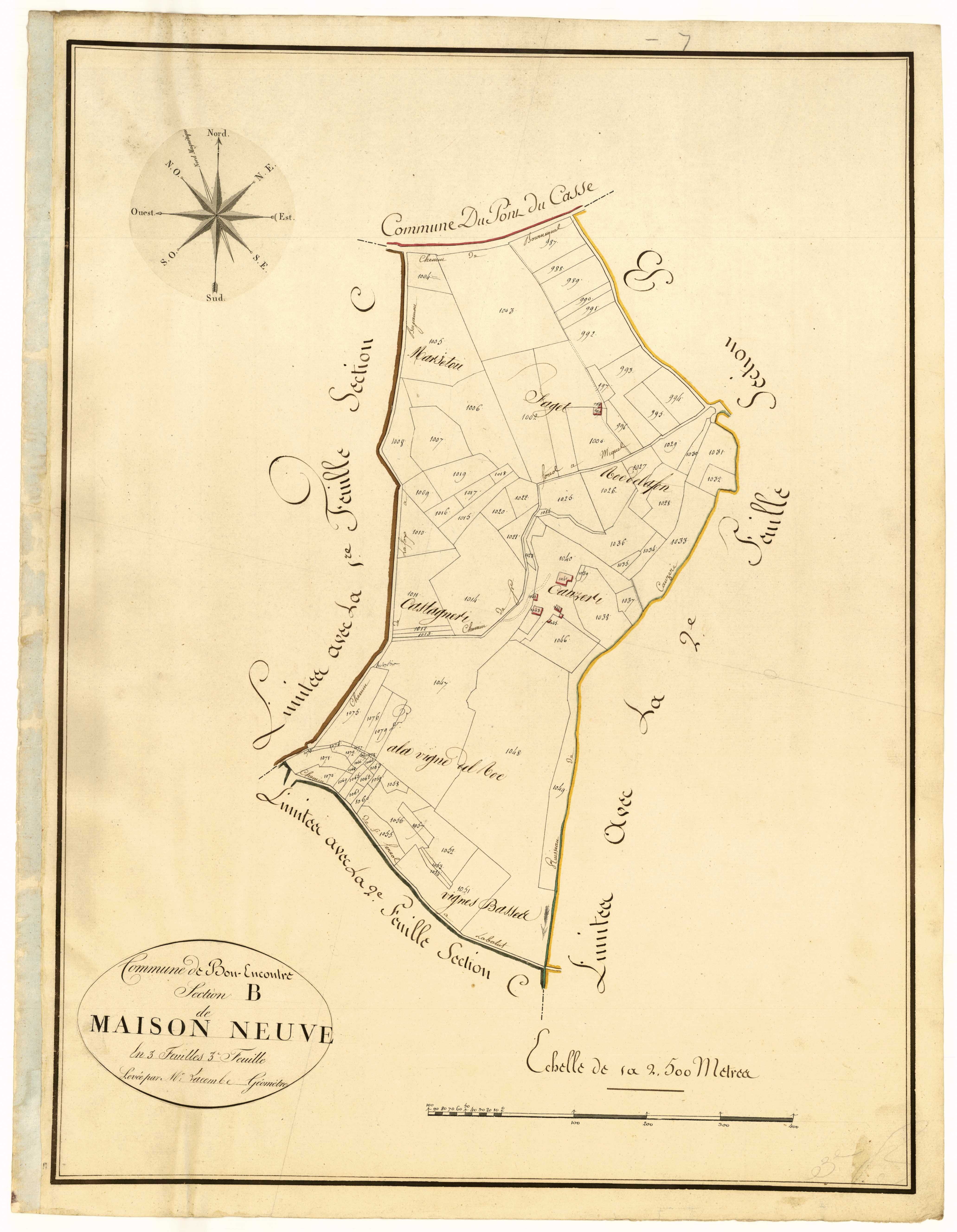Plan primitif, atlas-B3 Maison-Neuve, Bon-Encontre