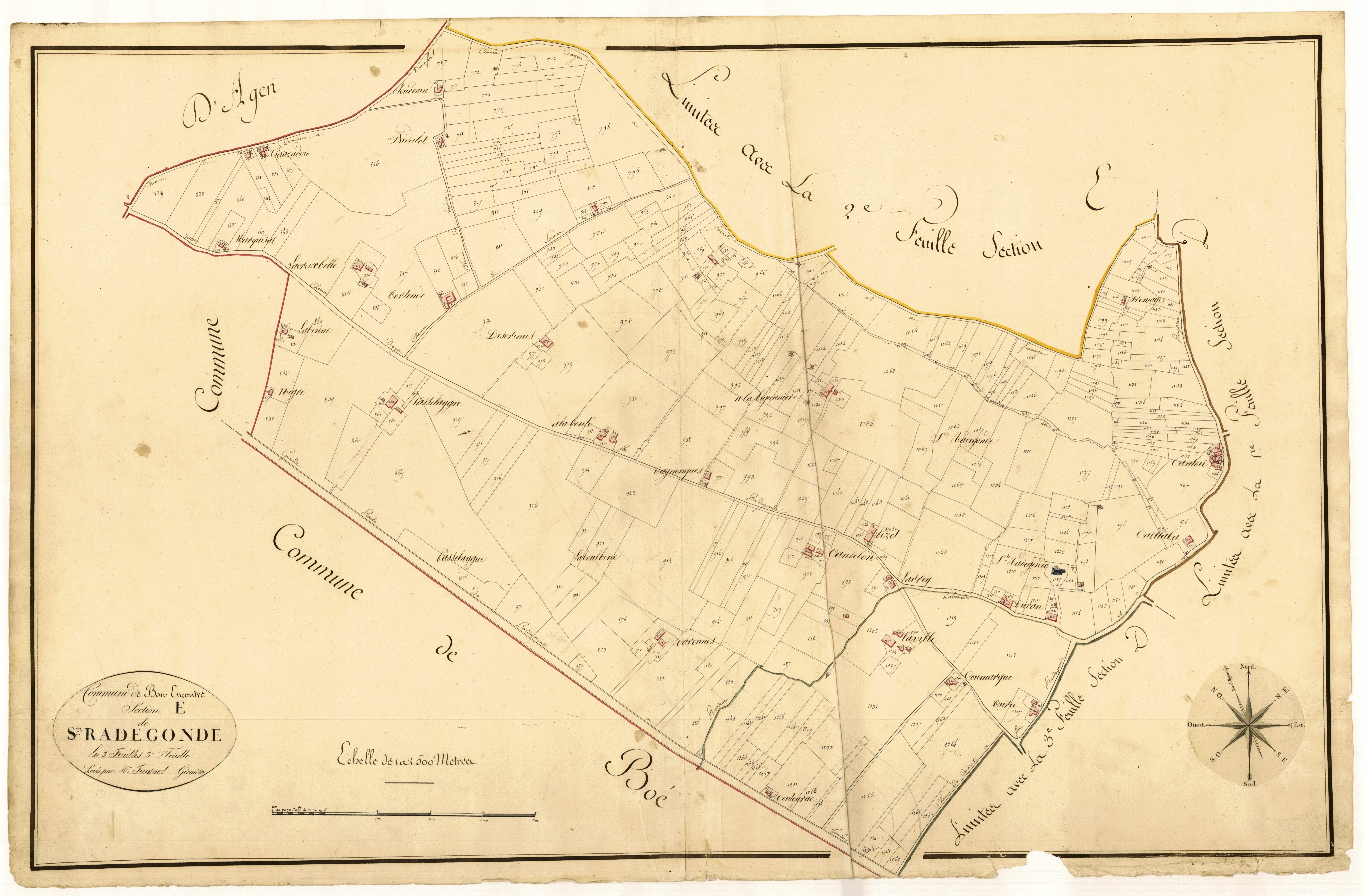 Plan primitif, atlas-E3 Sainte-Radegonde, Bon-Encontre
