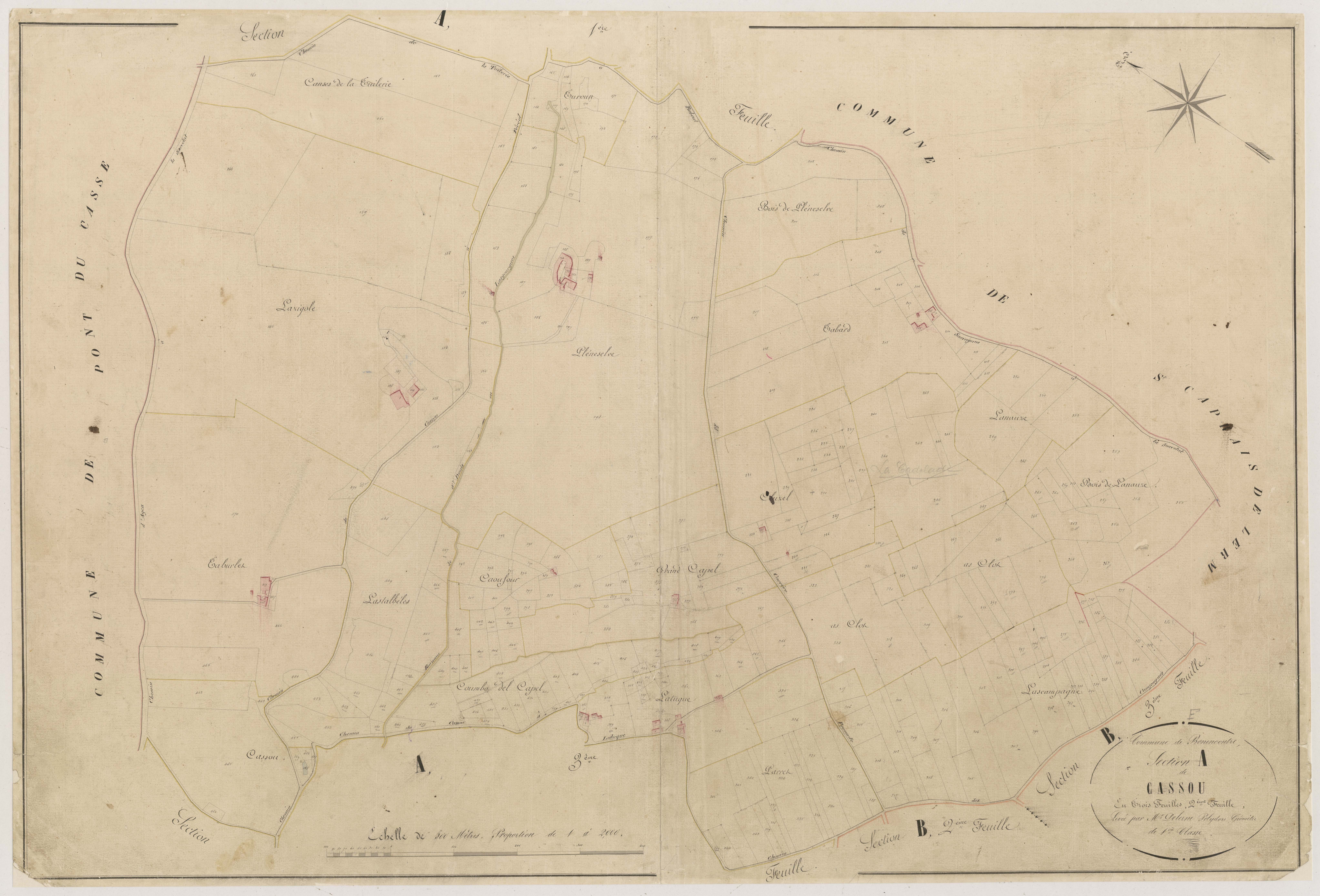 Plan napoléonien-A2 Cassou, Bon-Encontre
