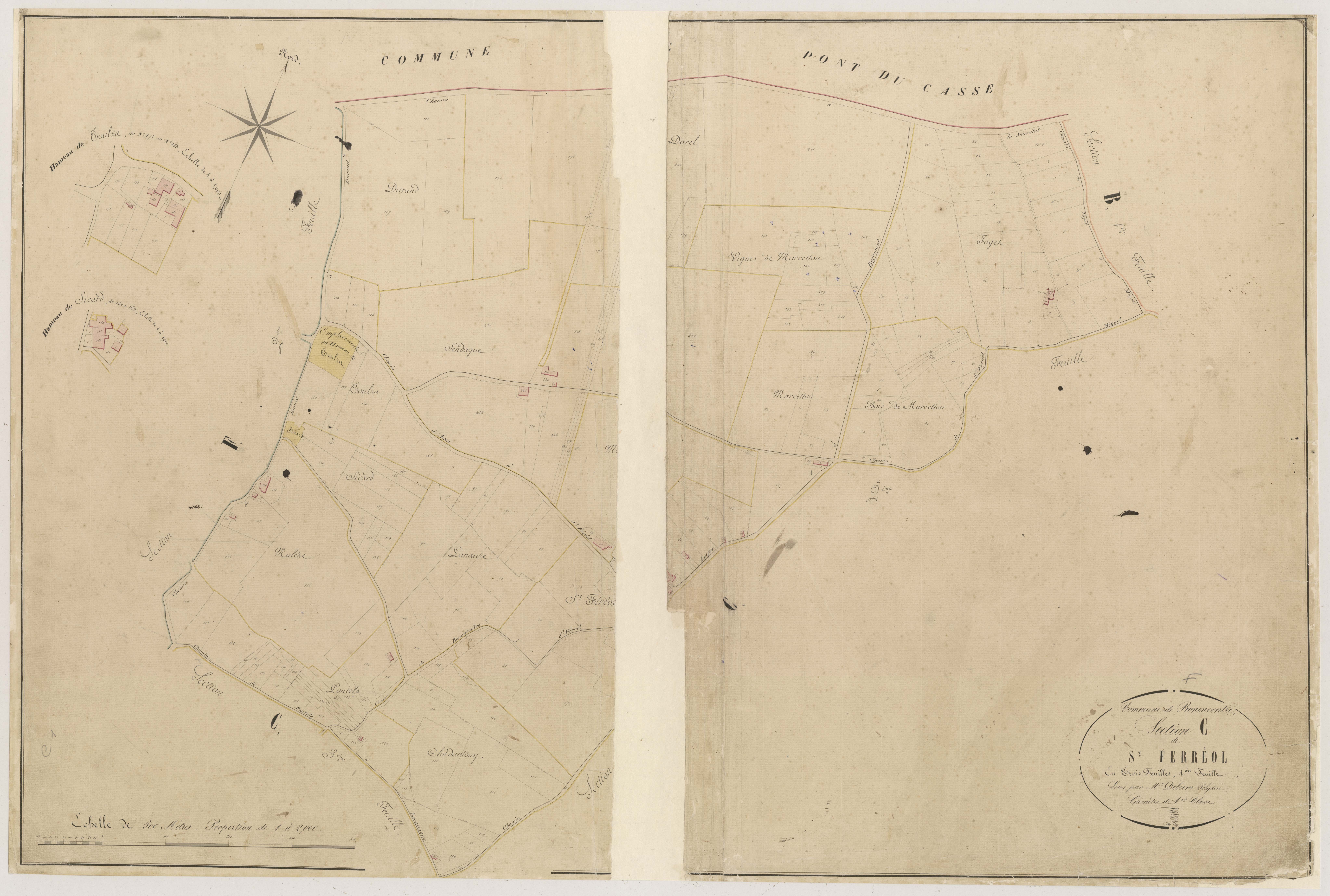 Plan napoléonien-C1 Saint-Féréol, Bon-Encontre