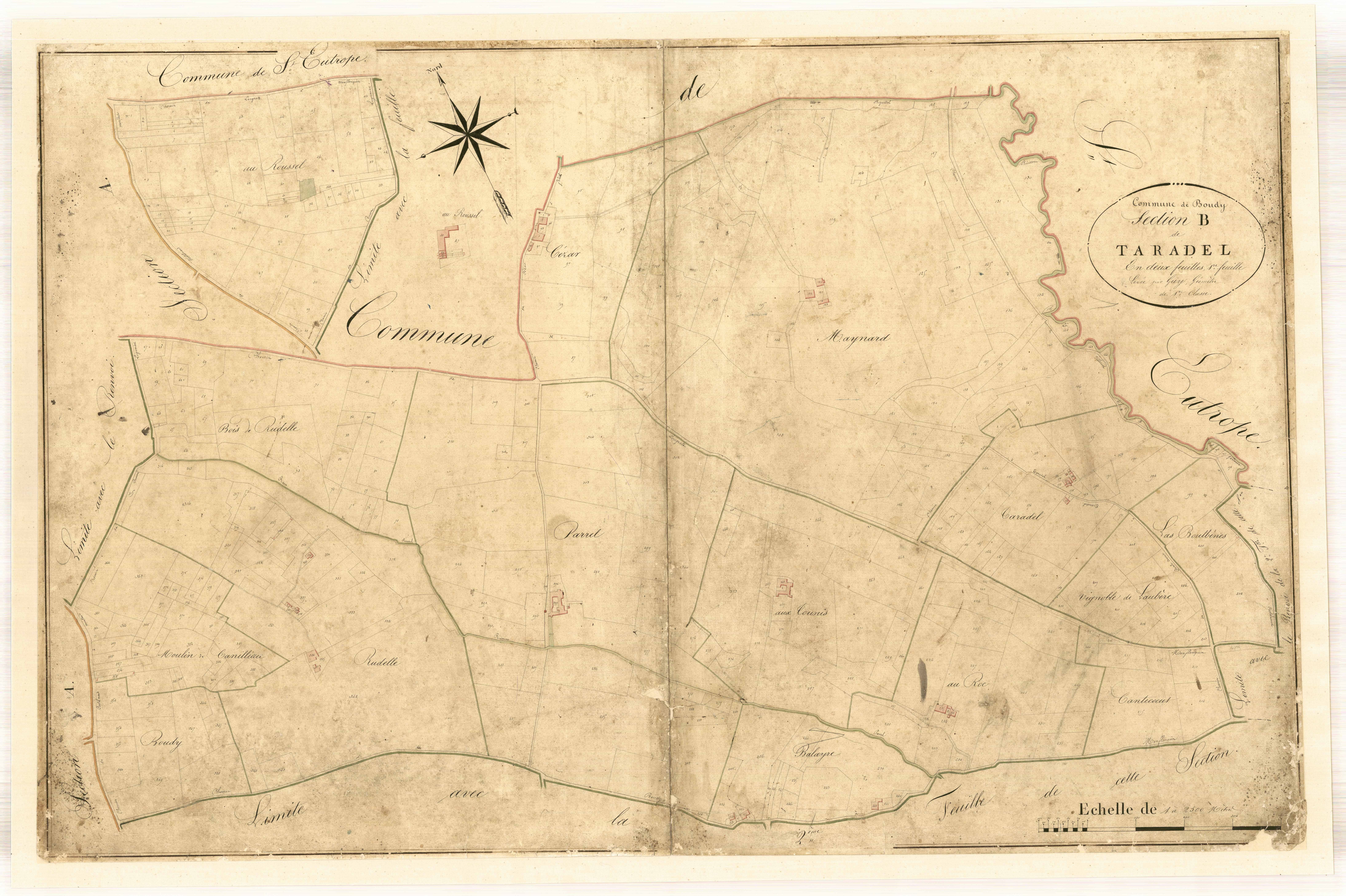 Plan napoléonien-B1 Taradel, Boudy-de-Beauregard