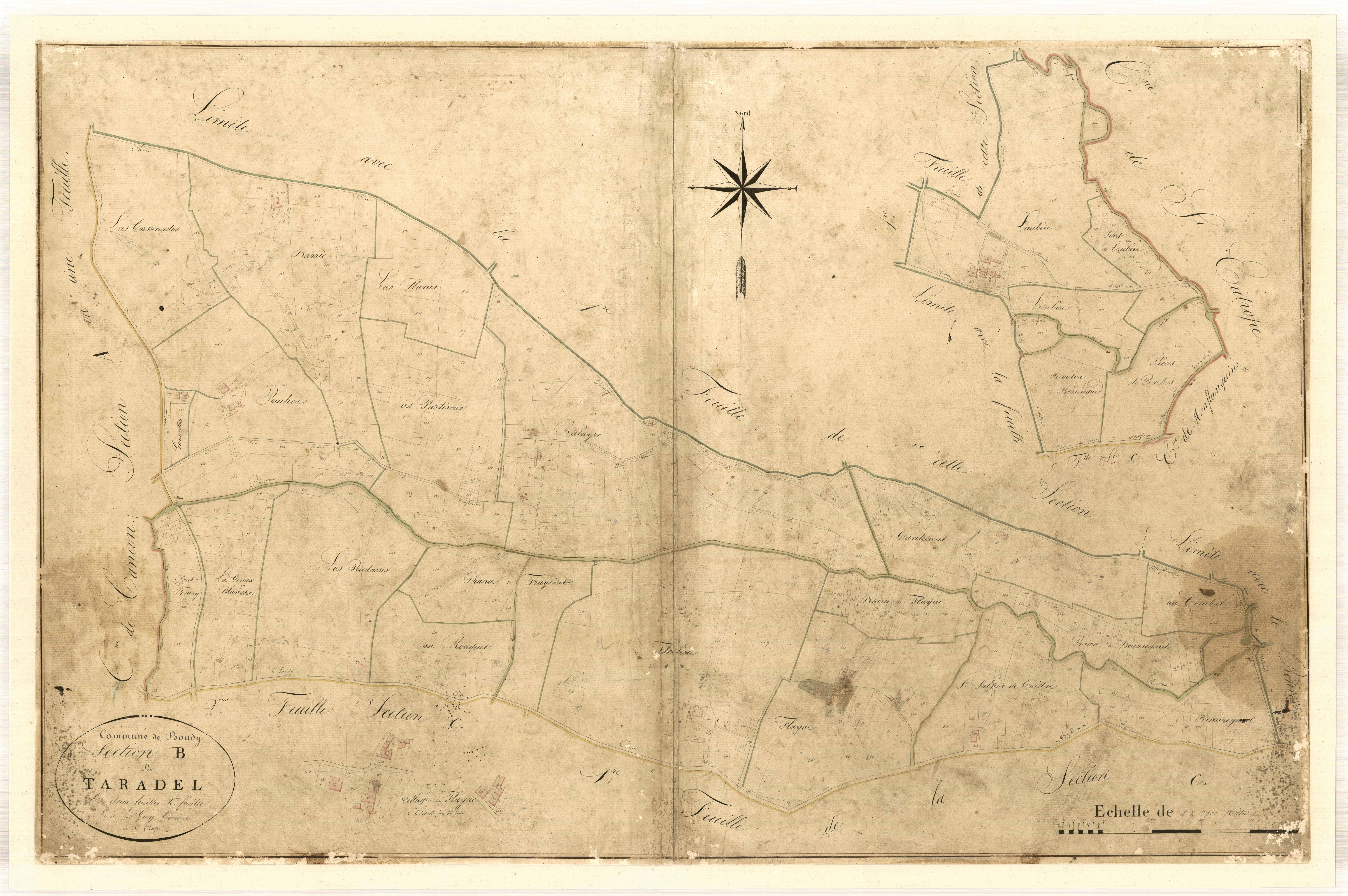 Plan napoléonien-B2 Taradel, Boudy-de-Beauregard