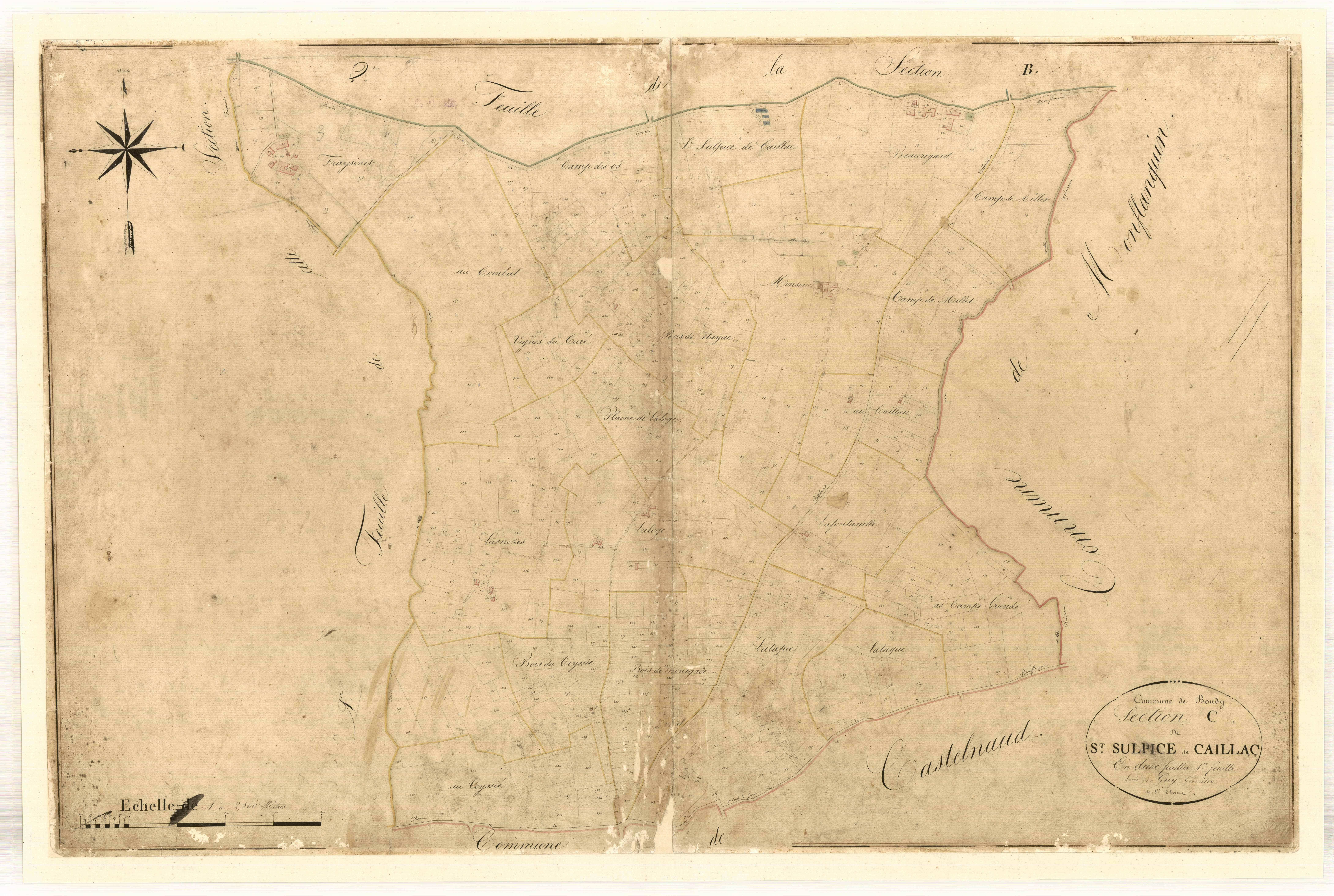 Plan napoléonien-C1 Saint-Sulpice-de-Caillac, Boudy-de-Beauregard