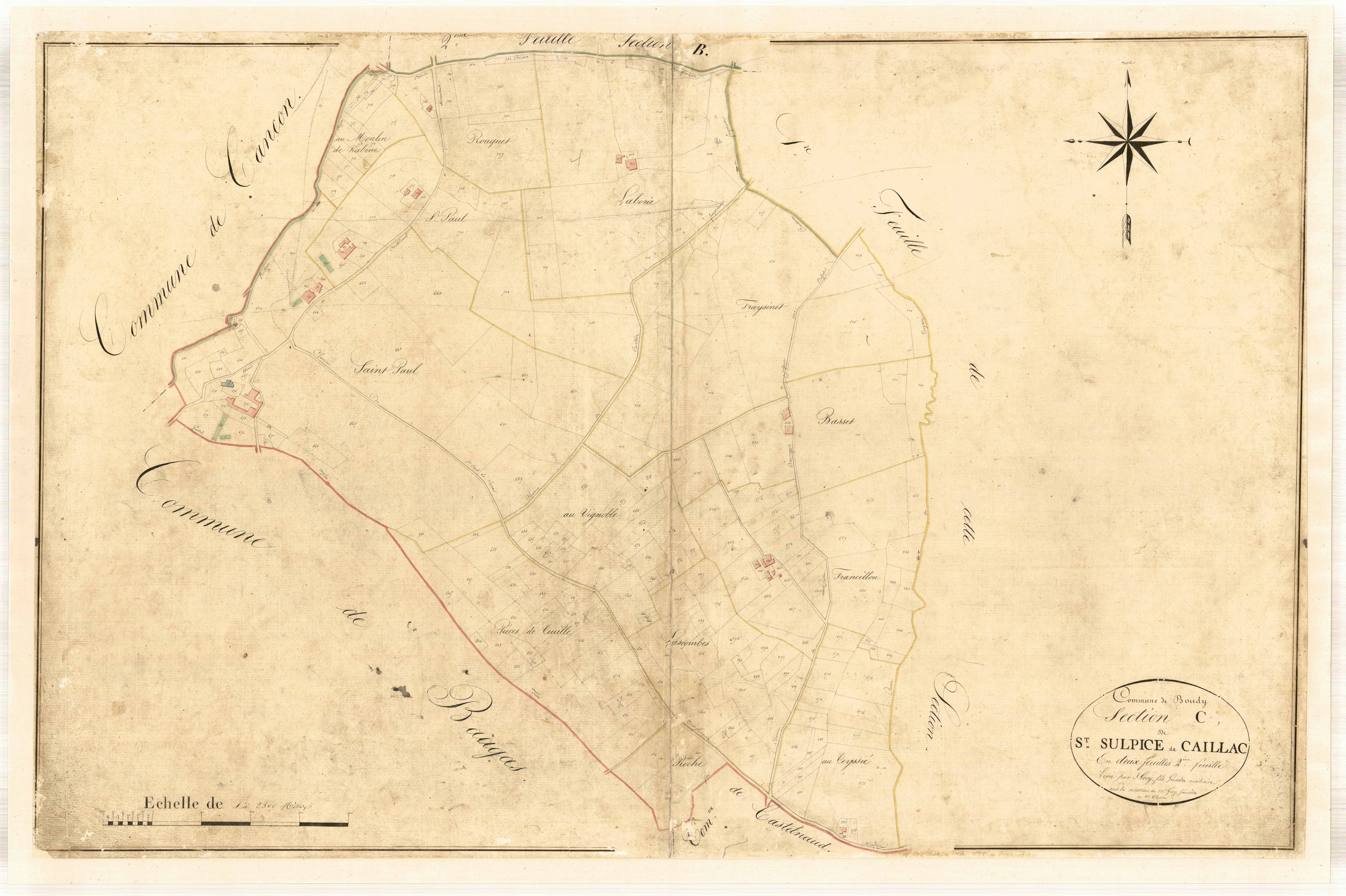 Plan napoléonien-C2 Saint-Sulpice-de-Caillac, Boudy-de-Beauregard