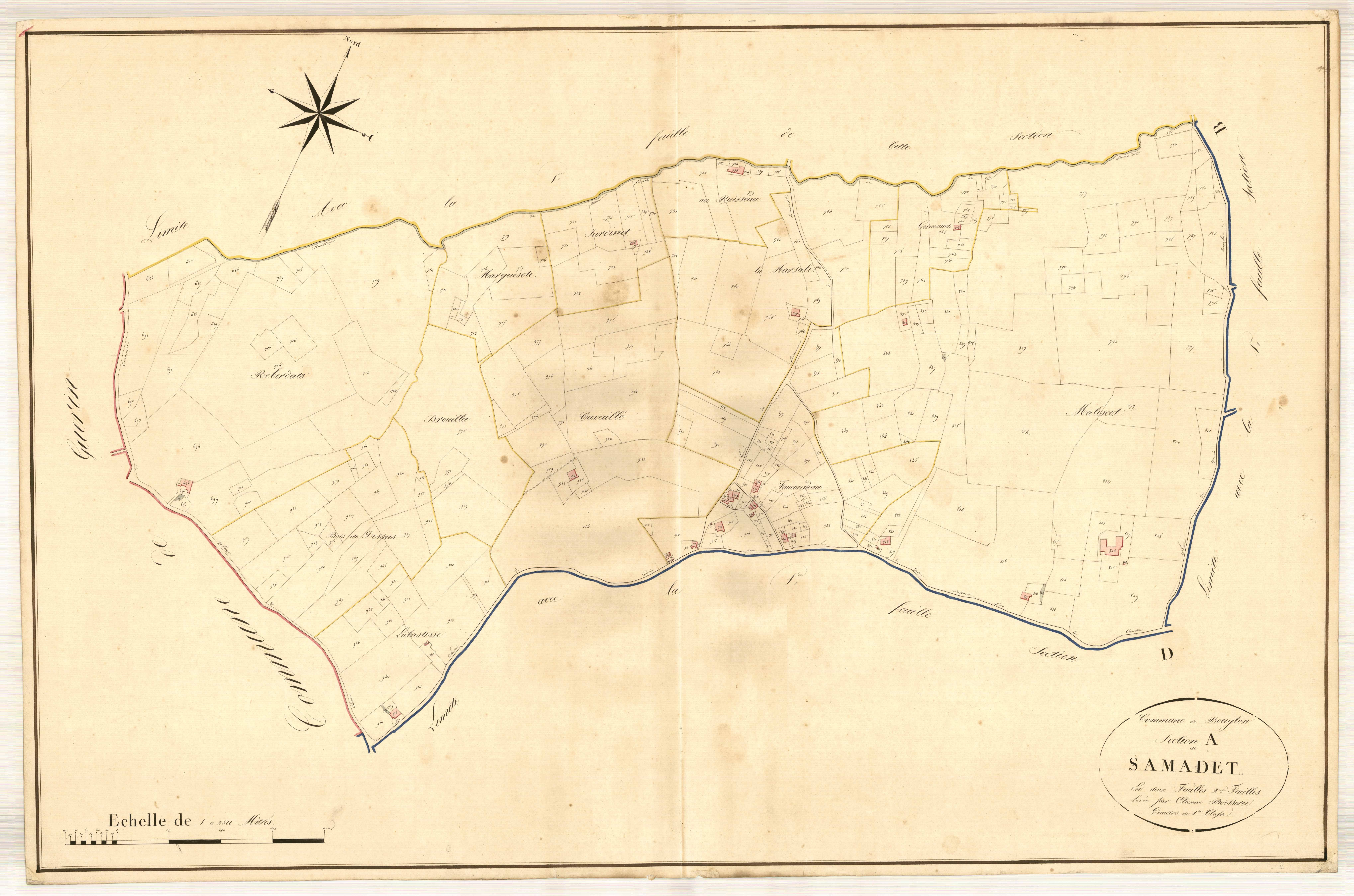 Plan napoléonien, atlas-A2 Samadet, Bouglon