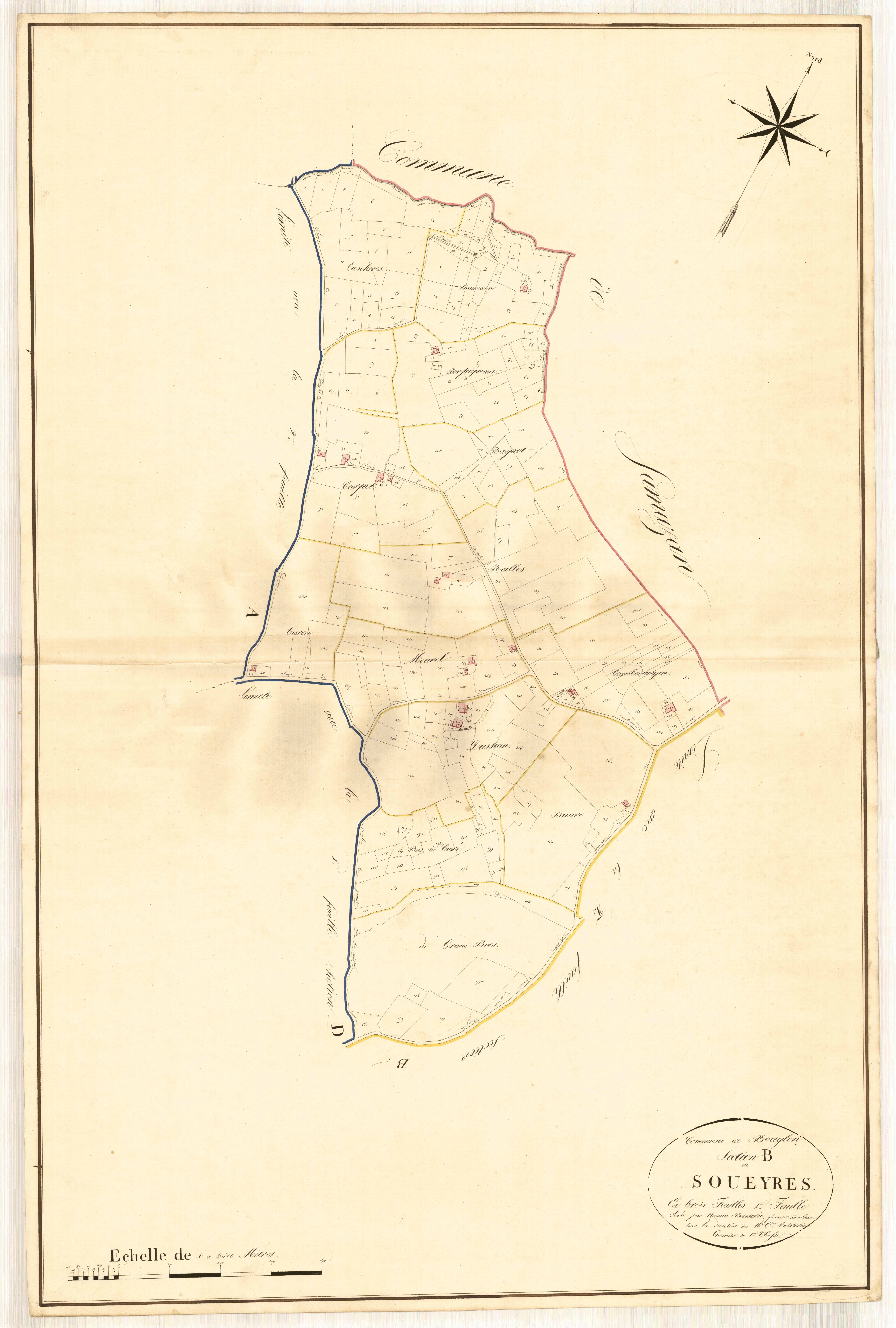 Plan napoléonien, atlas-B1 Soueyres, Bouglon