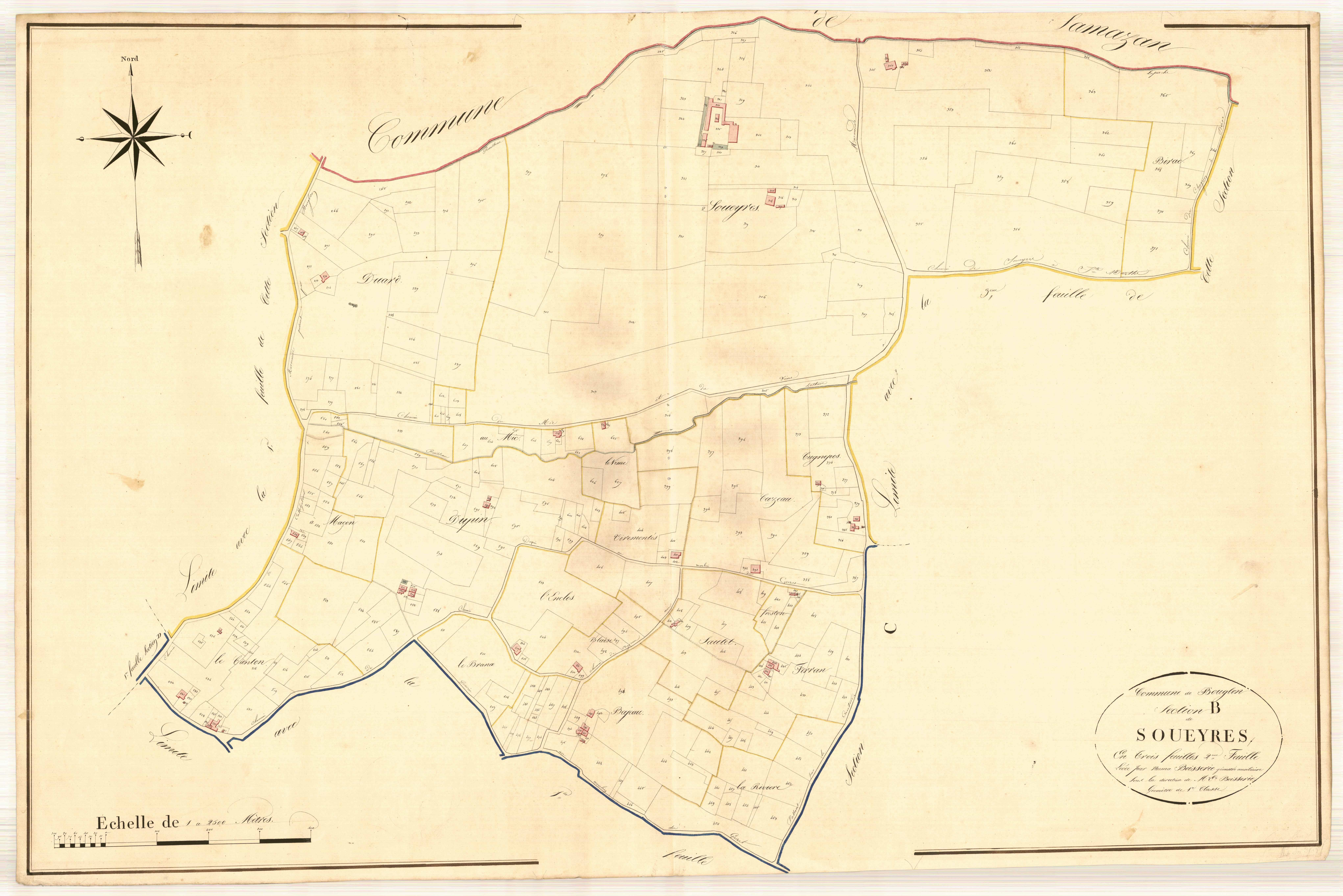 Plan napoléonien, atlas-B2 Soueyres, Bouglon