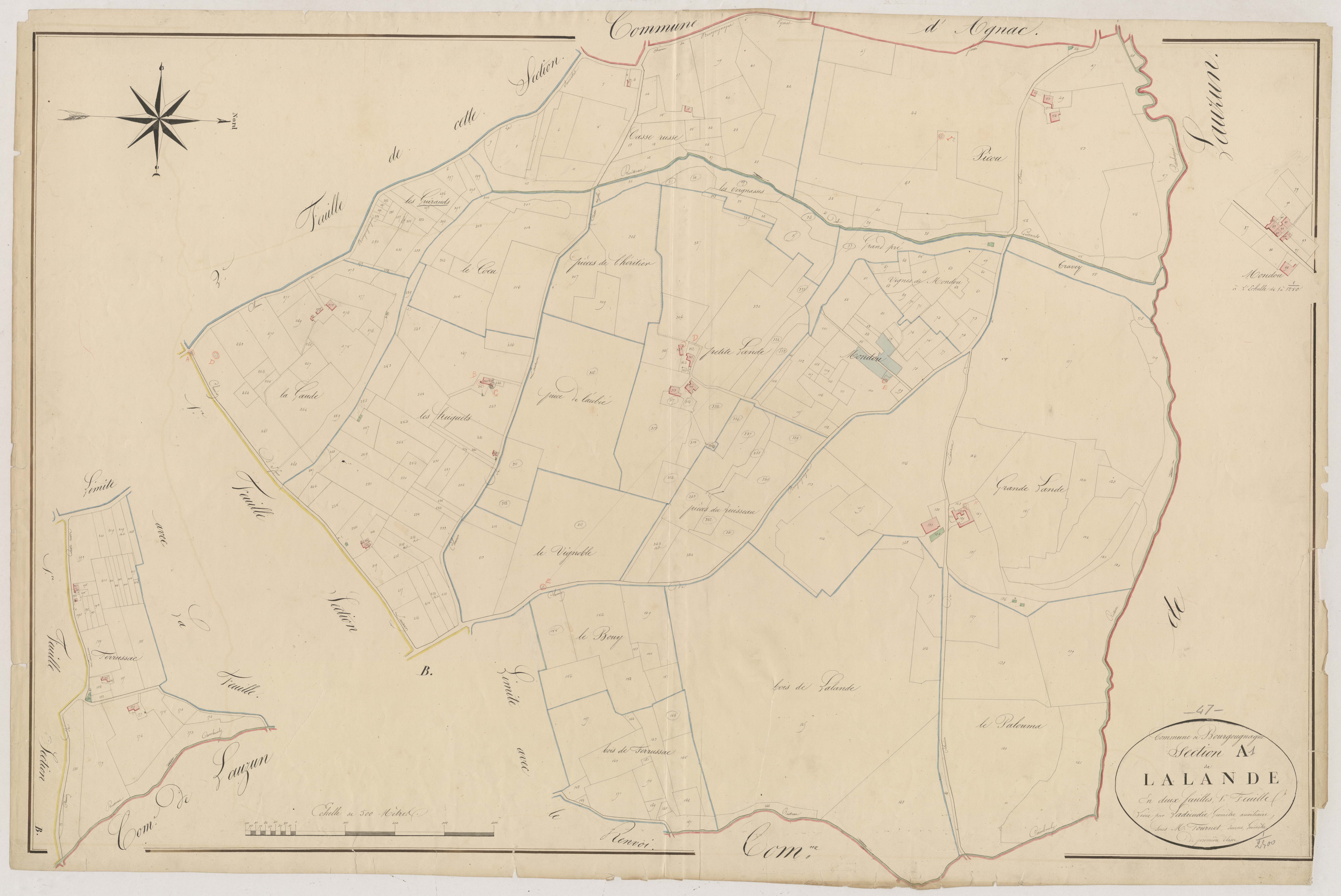 Plan napoléonien, atlas-A1 Lalande, Bourgougnague