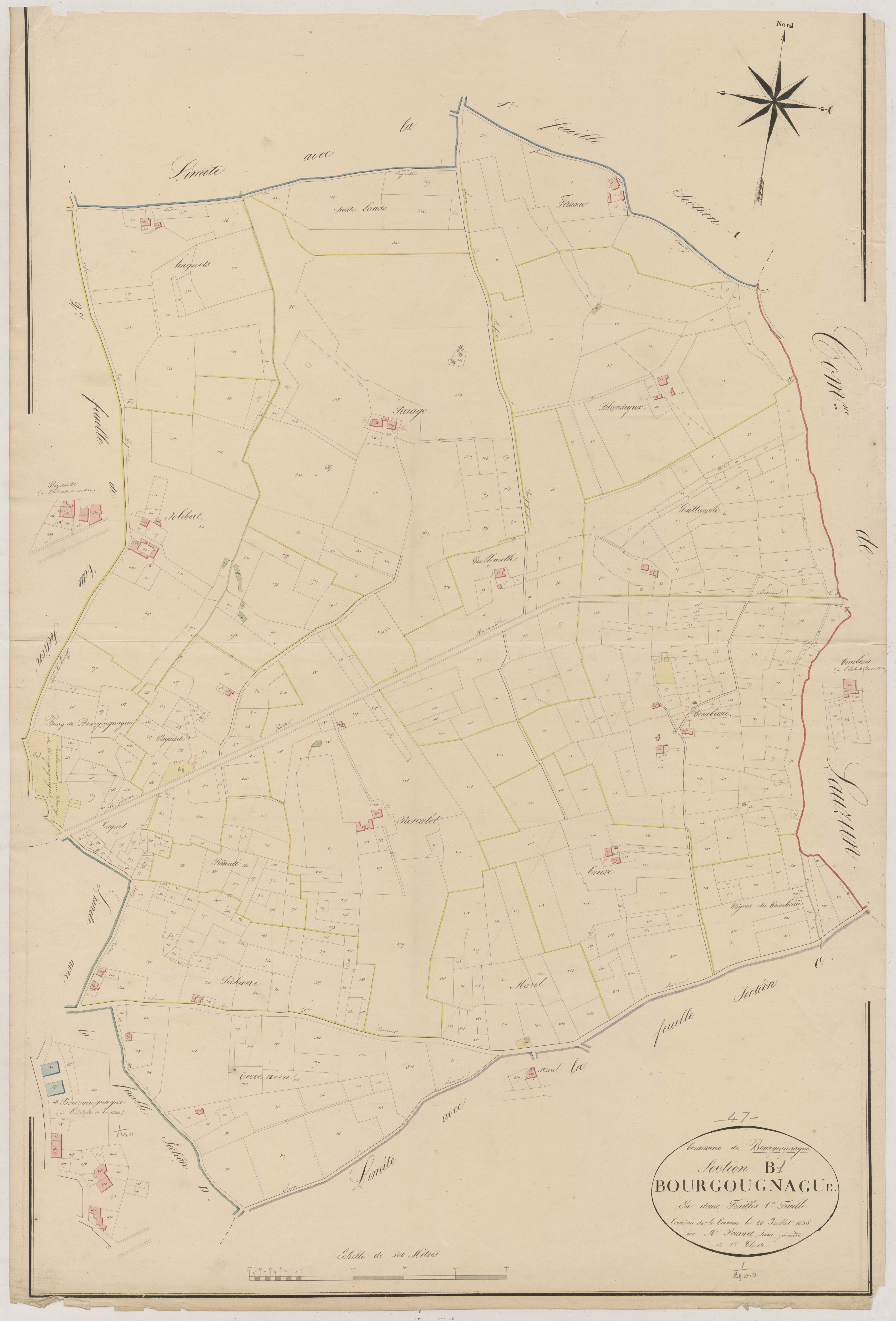 Plan napoléonien, atlas-B1 Bourgougnague, Bourgougnague