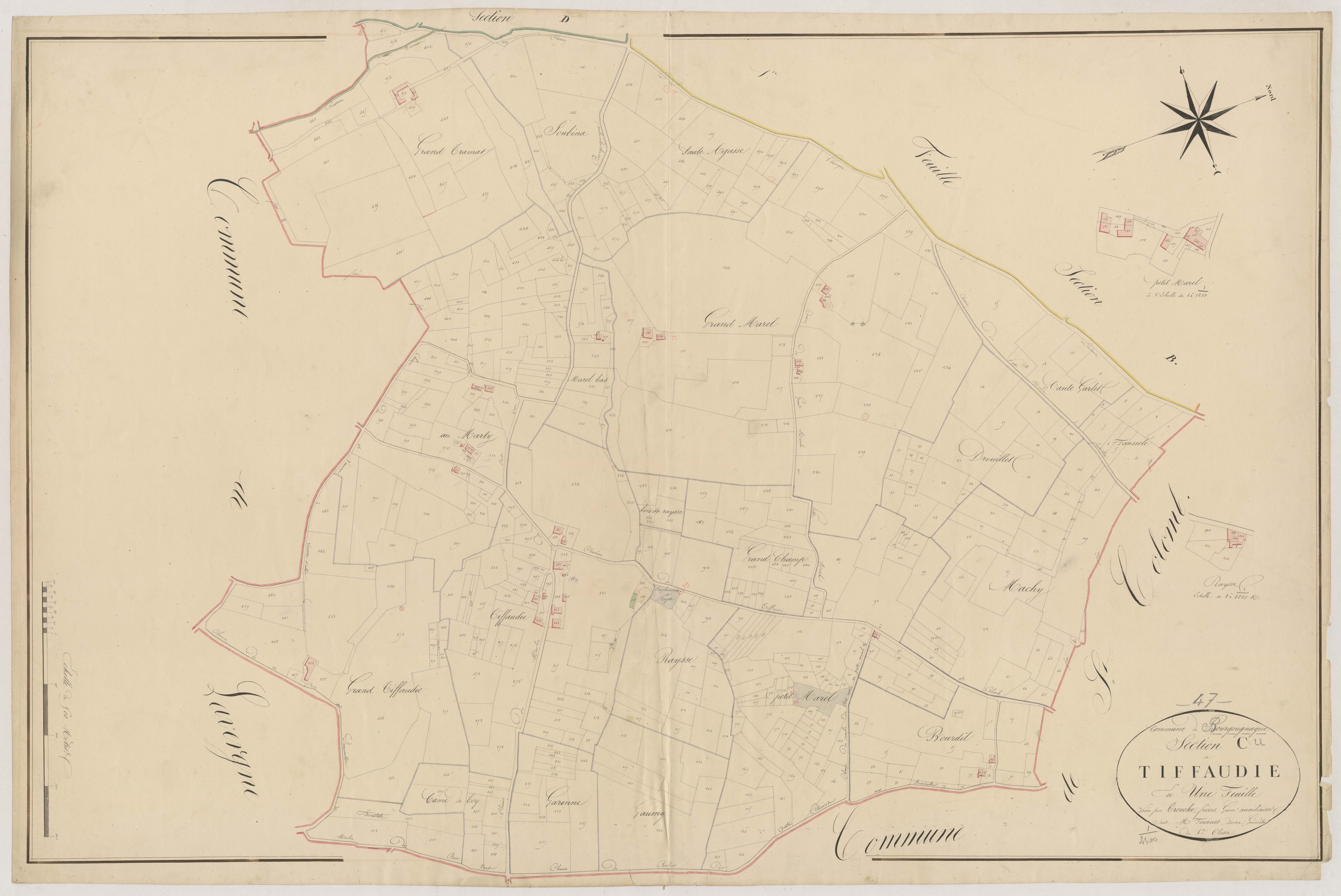 Plan napoléonien, atlas-C Tiffaudie, Bourgougnague