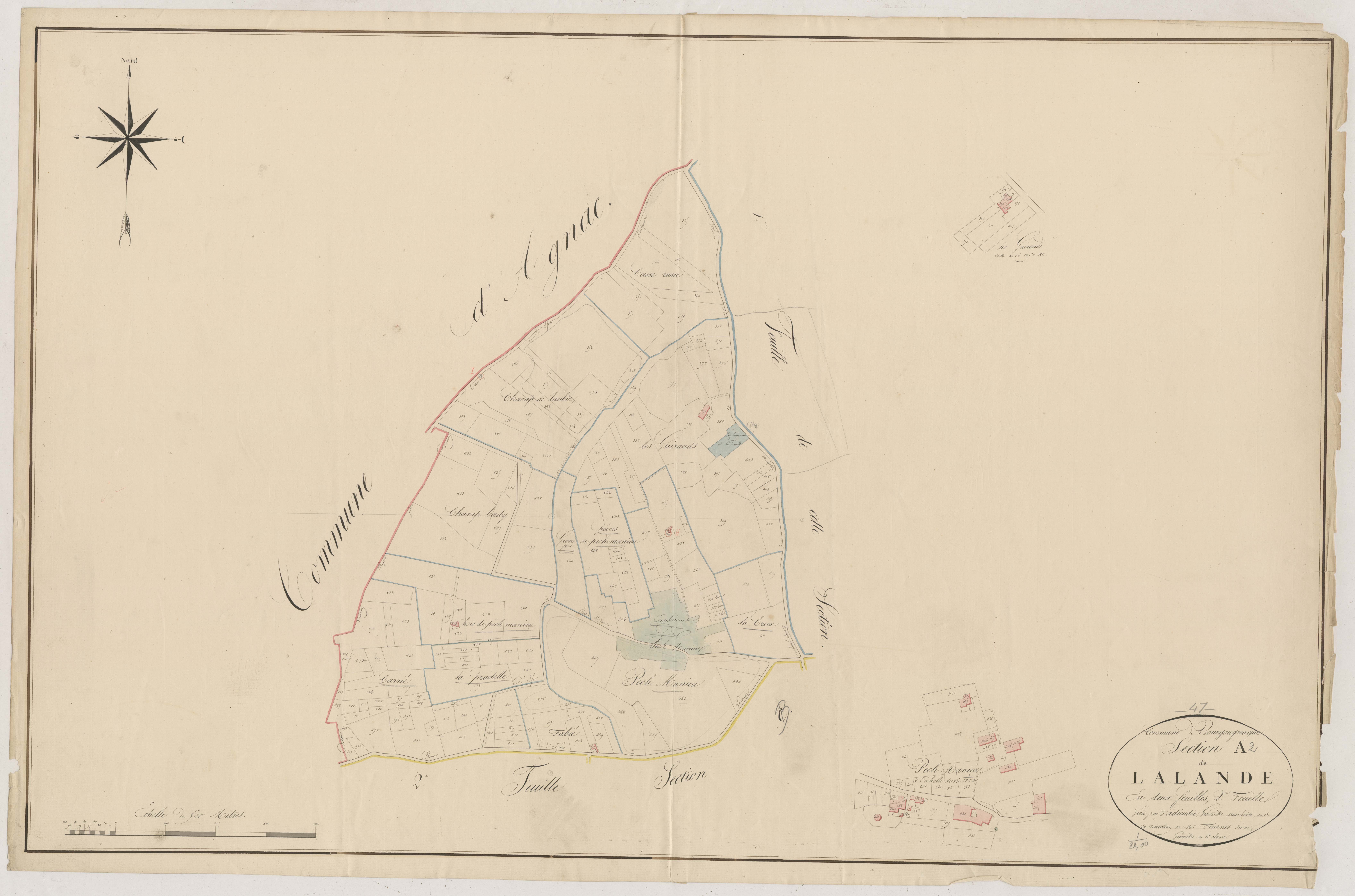 Plan napoléonien, atlas-A2 Lalande, Bourgougnague