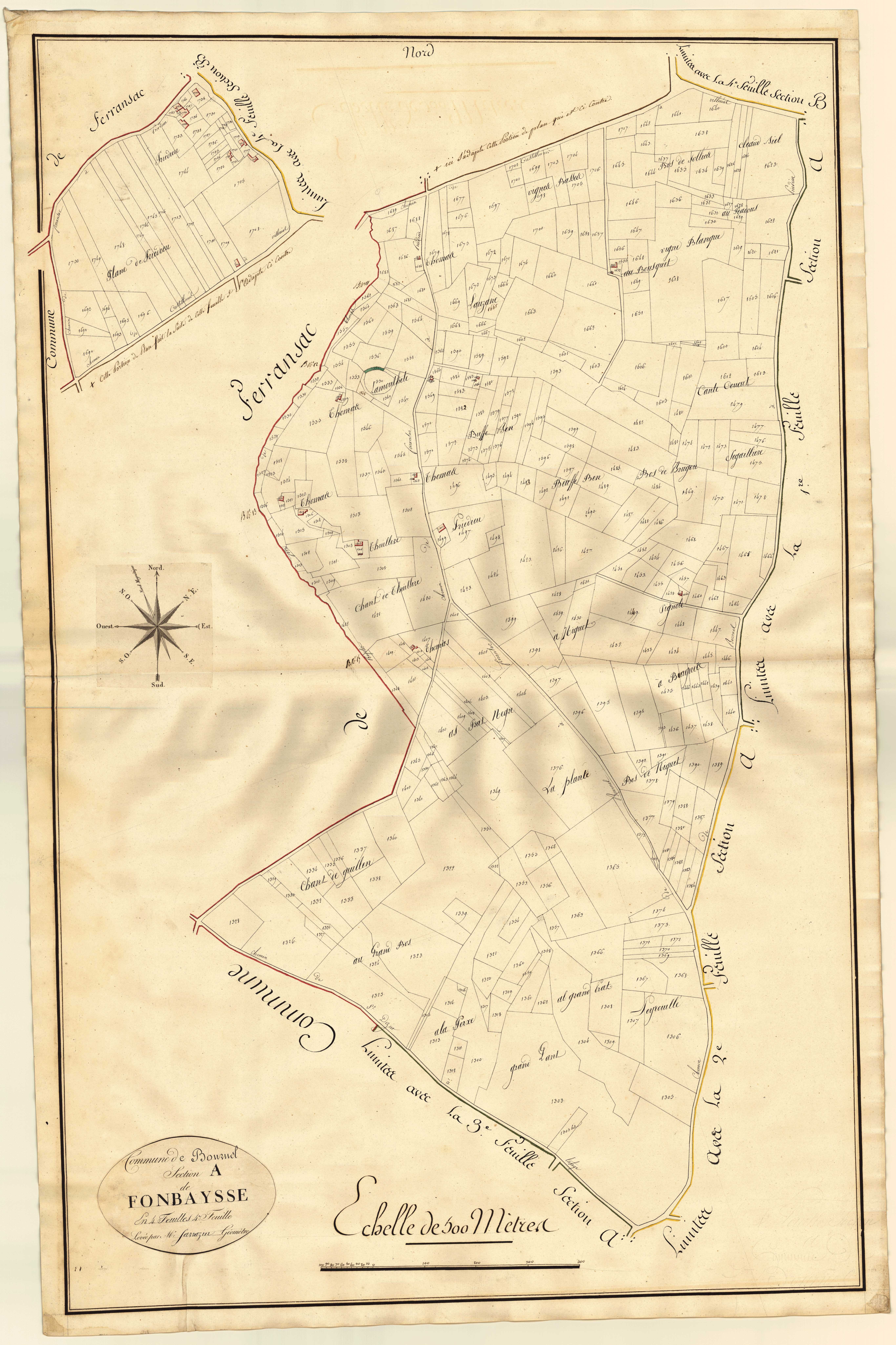 Plan primitif, atlas-A4 Fonbaysse, Bournel