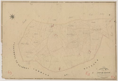 Plan napoléonien, feuille préparatoire-E3 Fonbaysse, Bournel