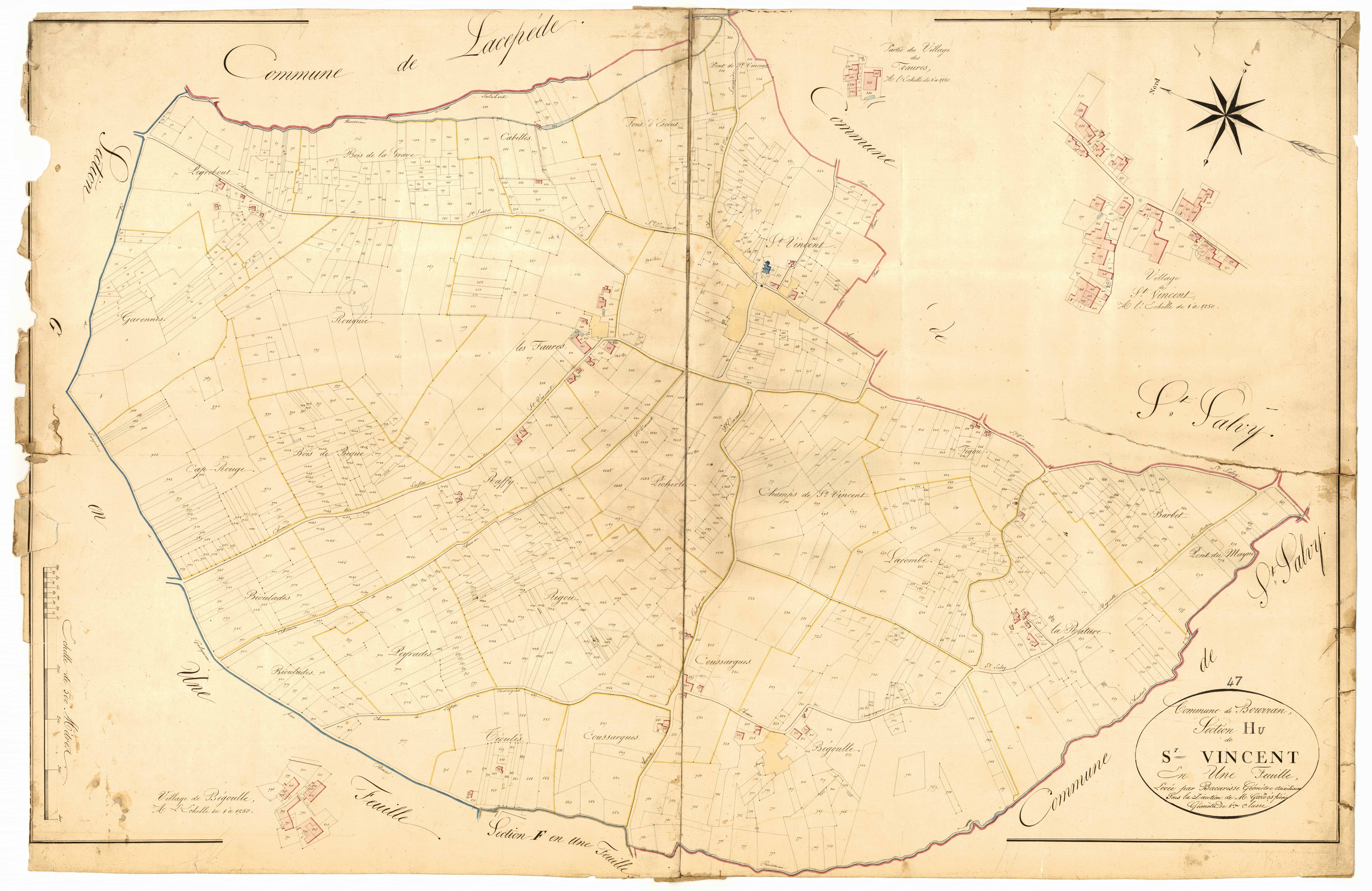 Plan napoléonien, atlas-H Saint-Vincent, Bourran