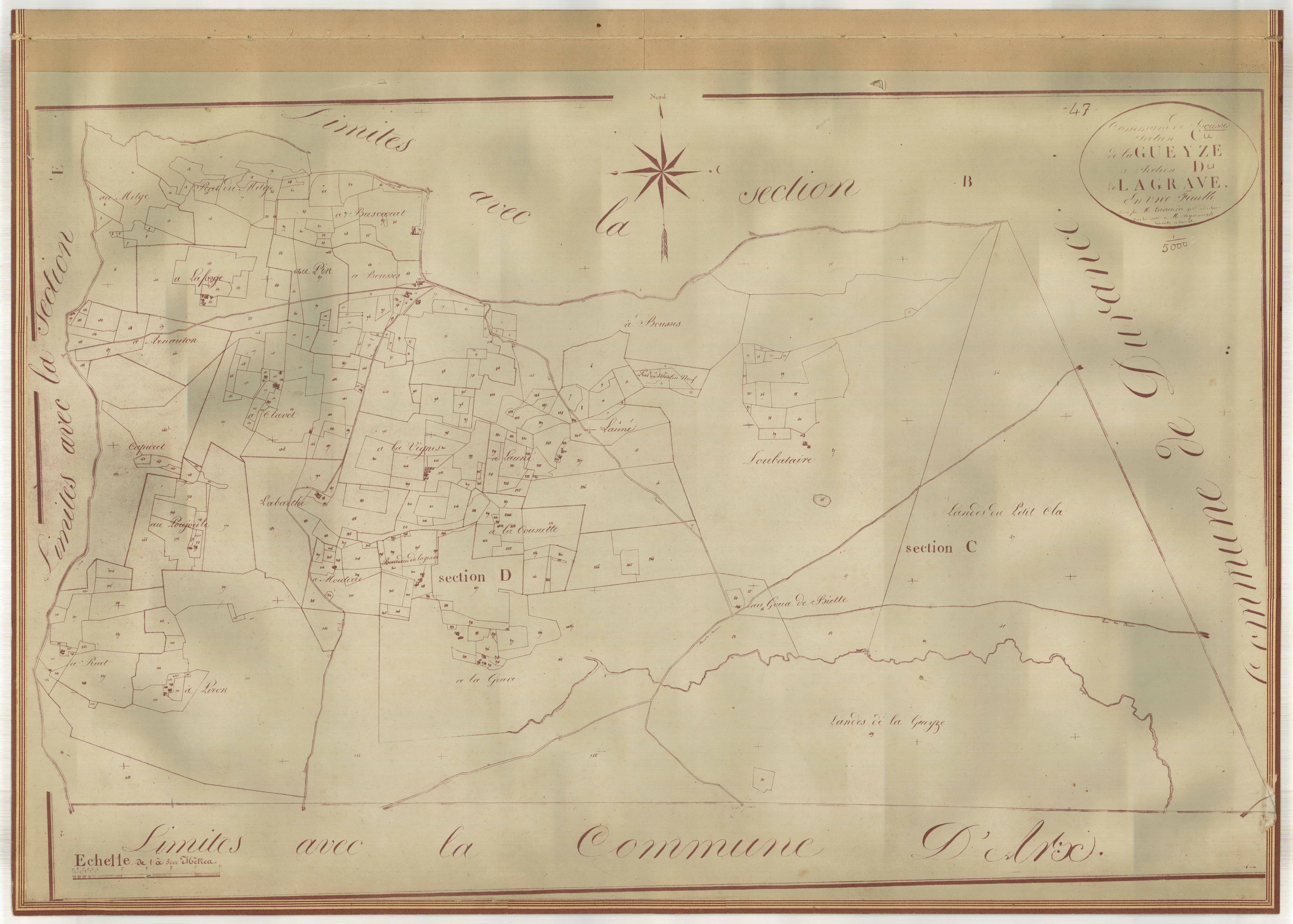 Plan napoléonien-C La Gueyze, Boussès