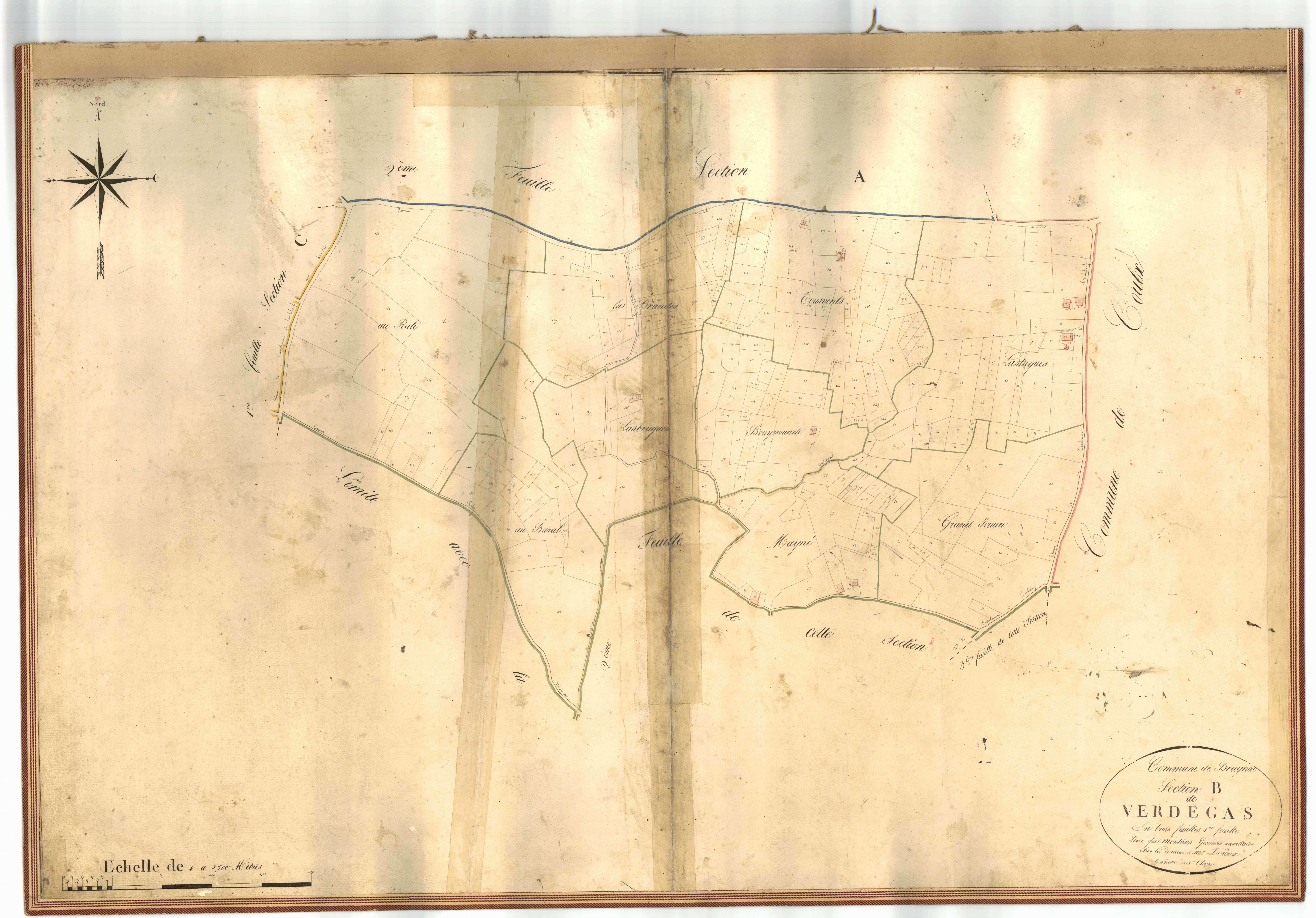 Plan napoléonien-B1 Les Verdegas, Brugnac