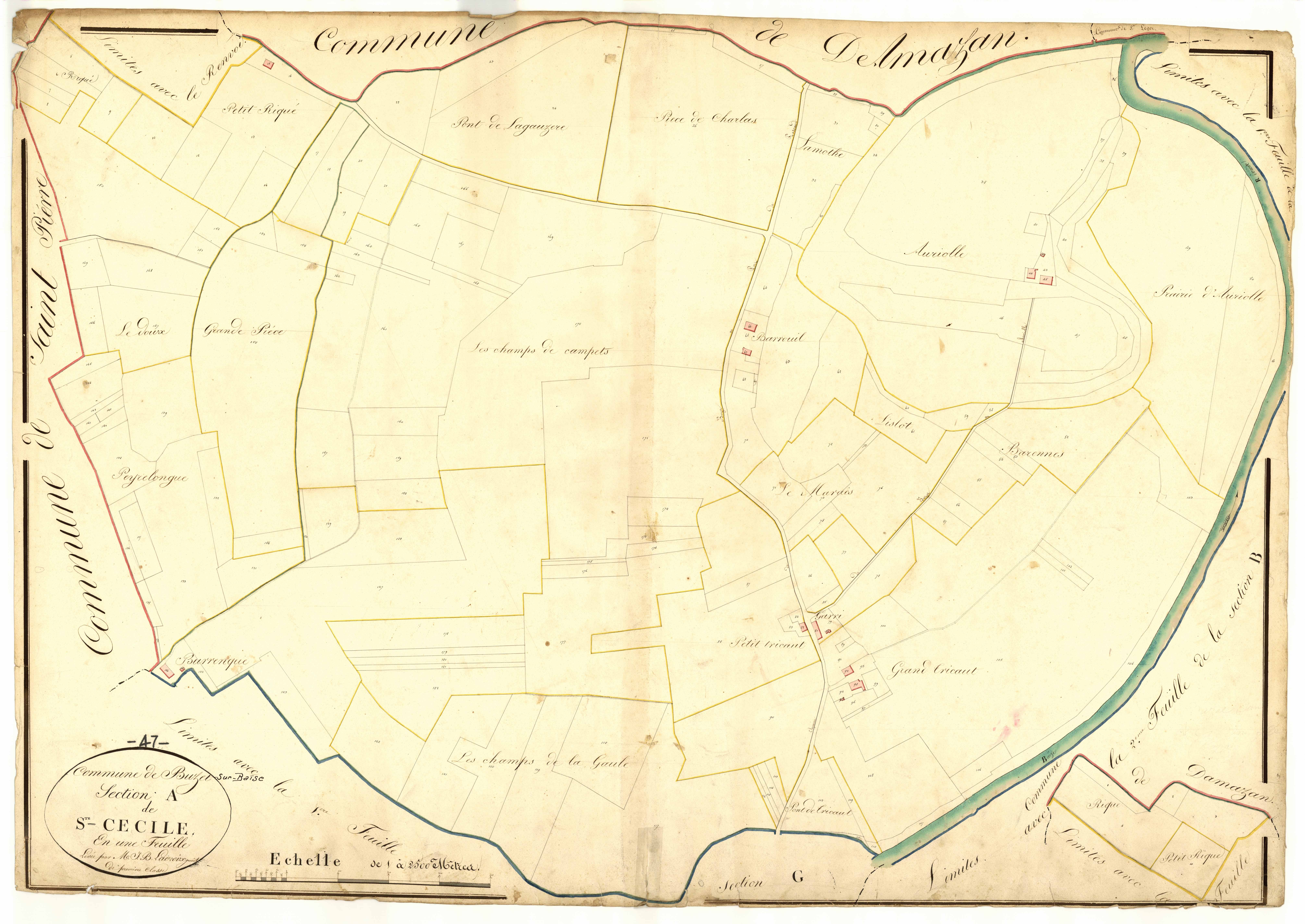 Plan napoléonien, atlas-A Sainte-Cécile, Buzet-sur-Baïse