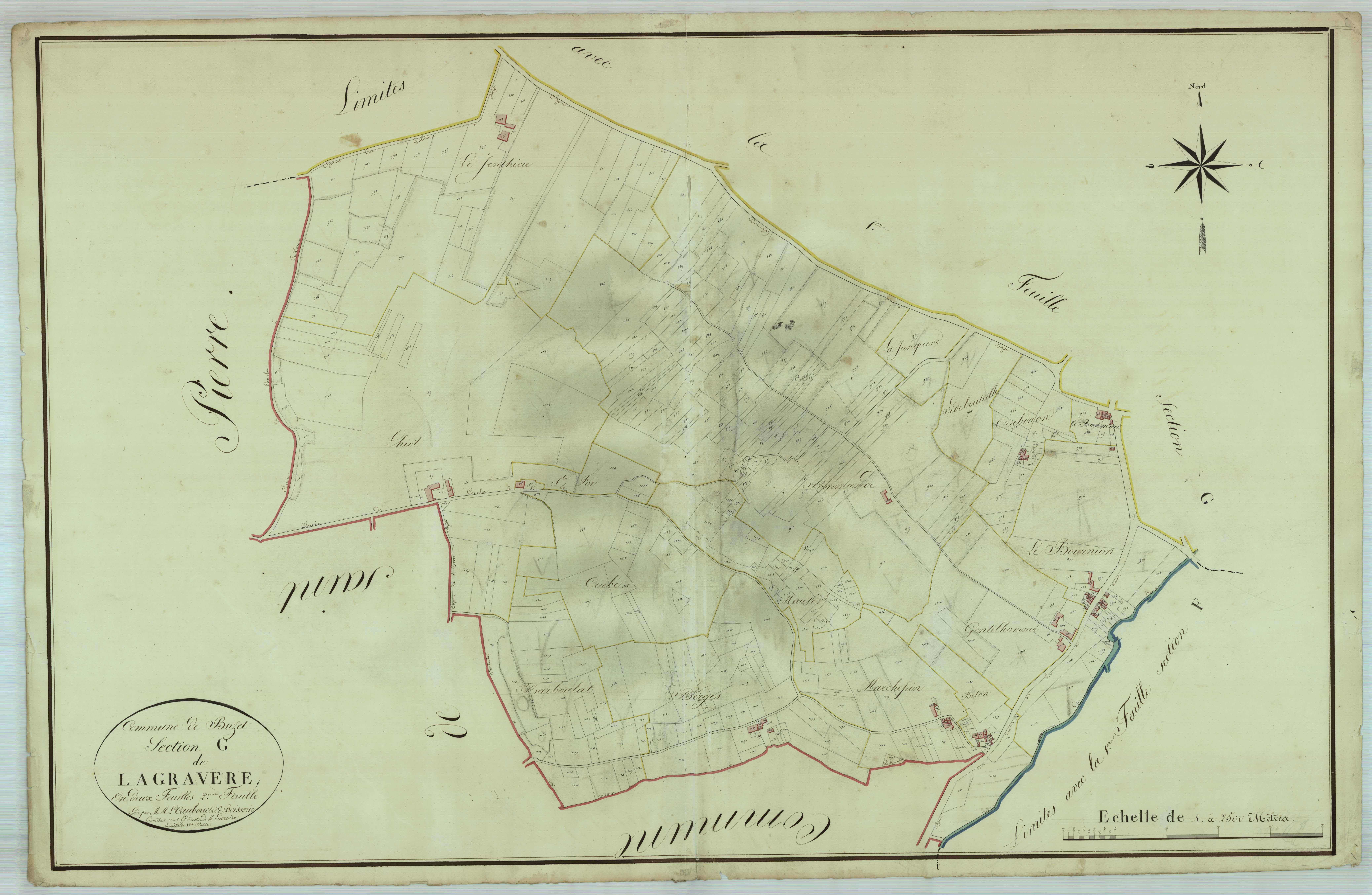 Plan napoléonien, atlas-G2 Lagravère, Buzet-sur-Baïse