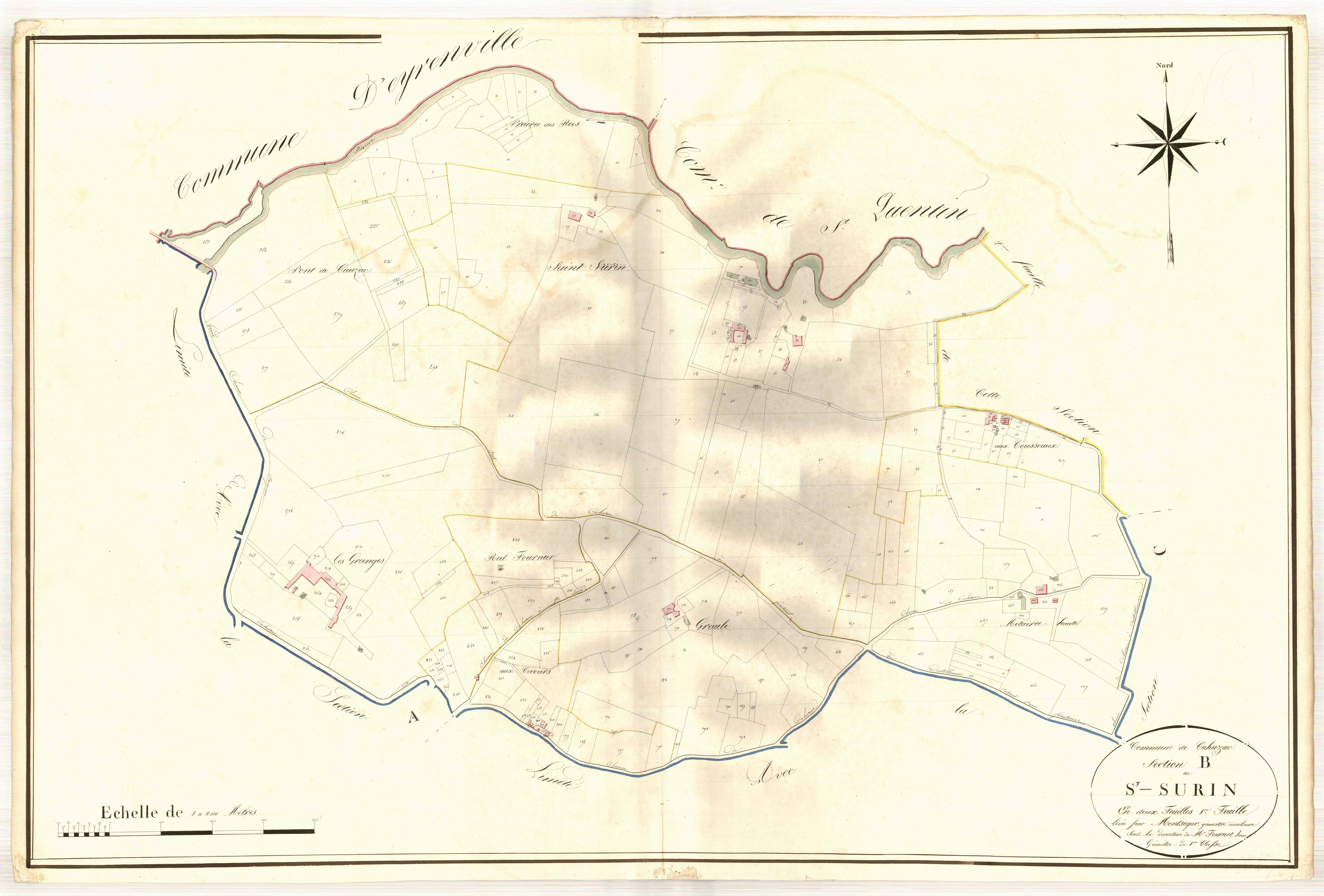 Plan napoléonien, atlas-B1 Saint-Surin, Cahuzac