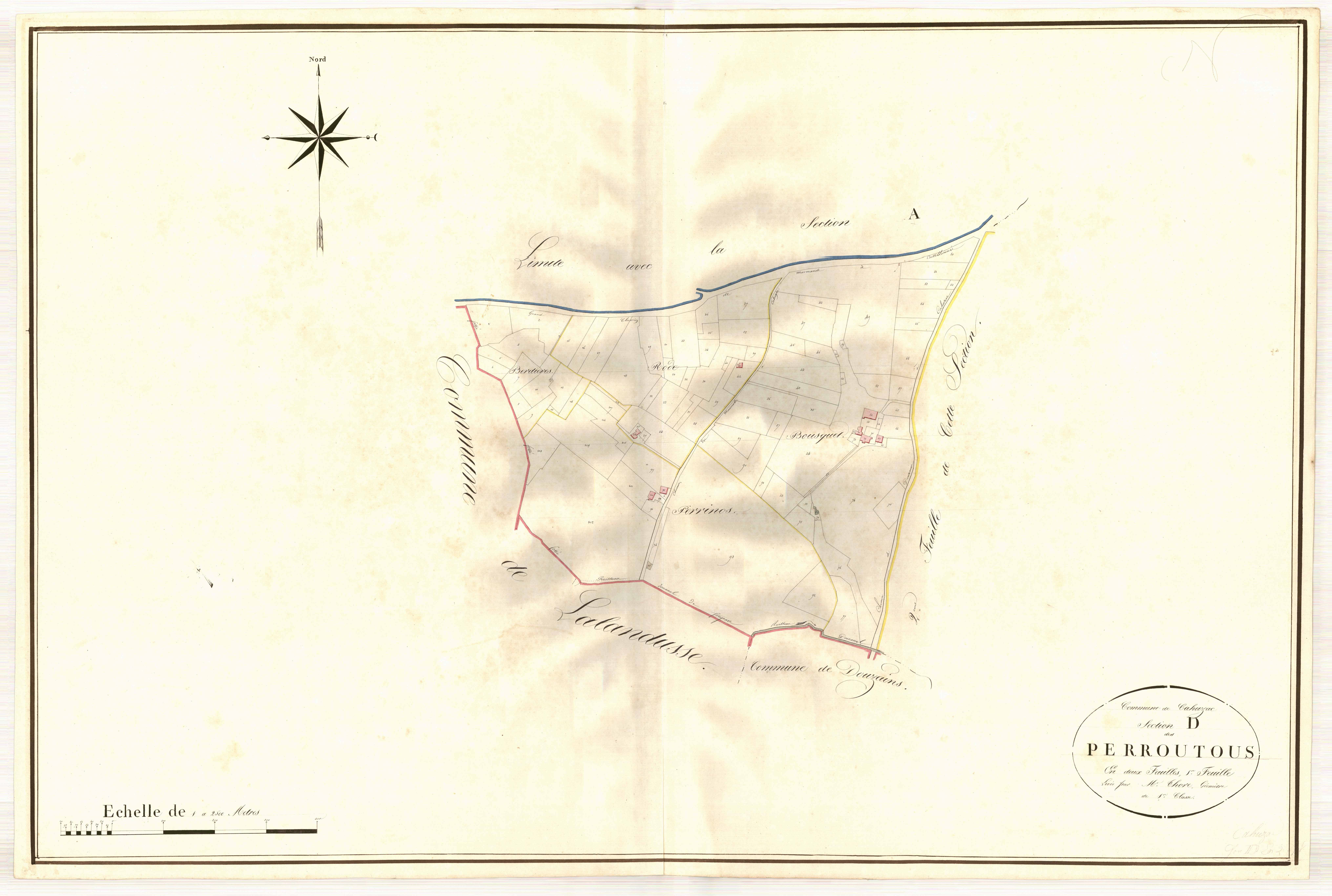 Plan napoléonien, atlas-D1 Perroutous, Cahuzac