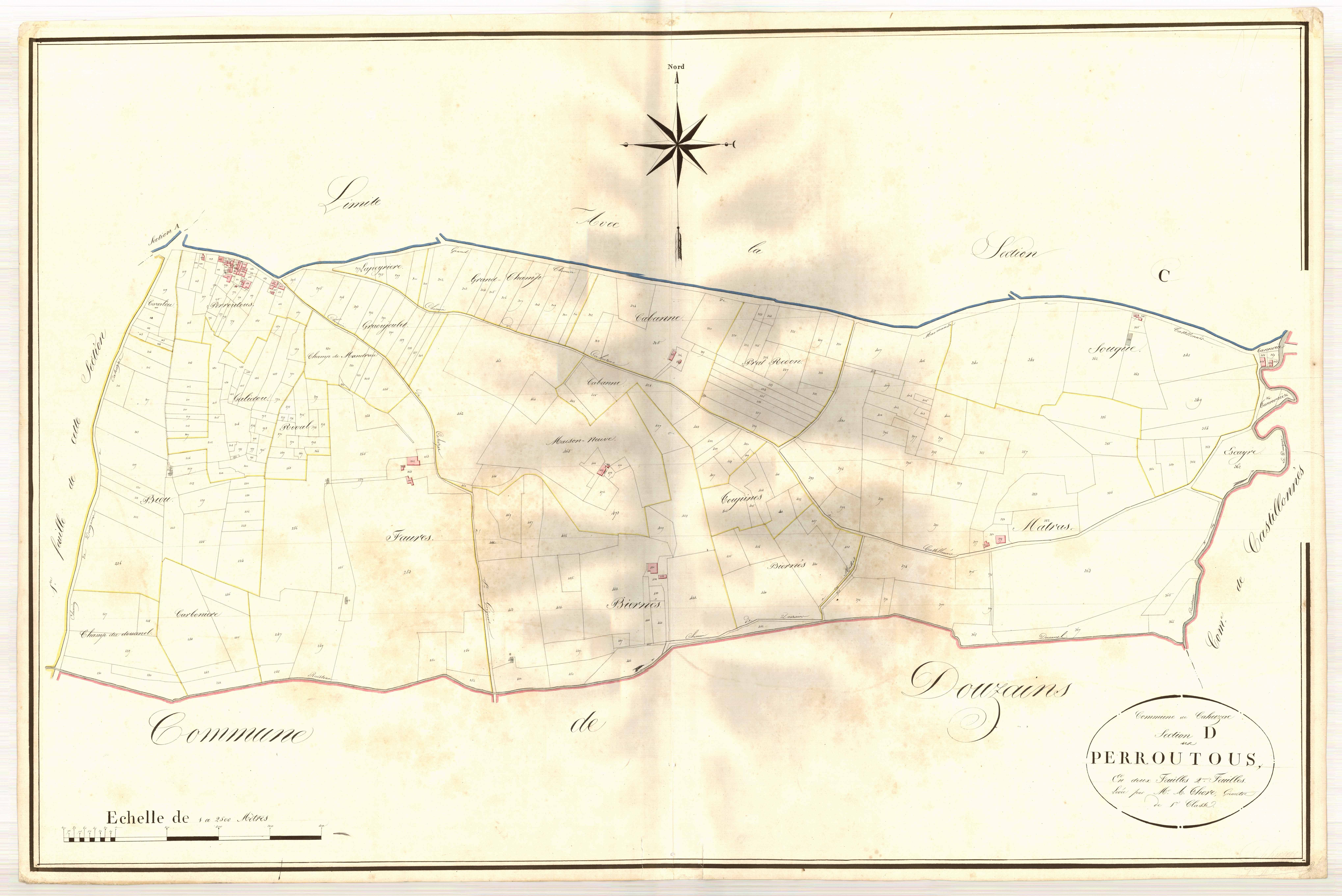 Plan napoléonien, atlas-D2 Perroutous, Cahuzac
