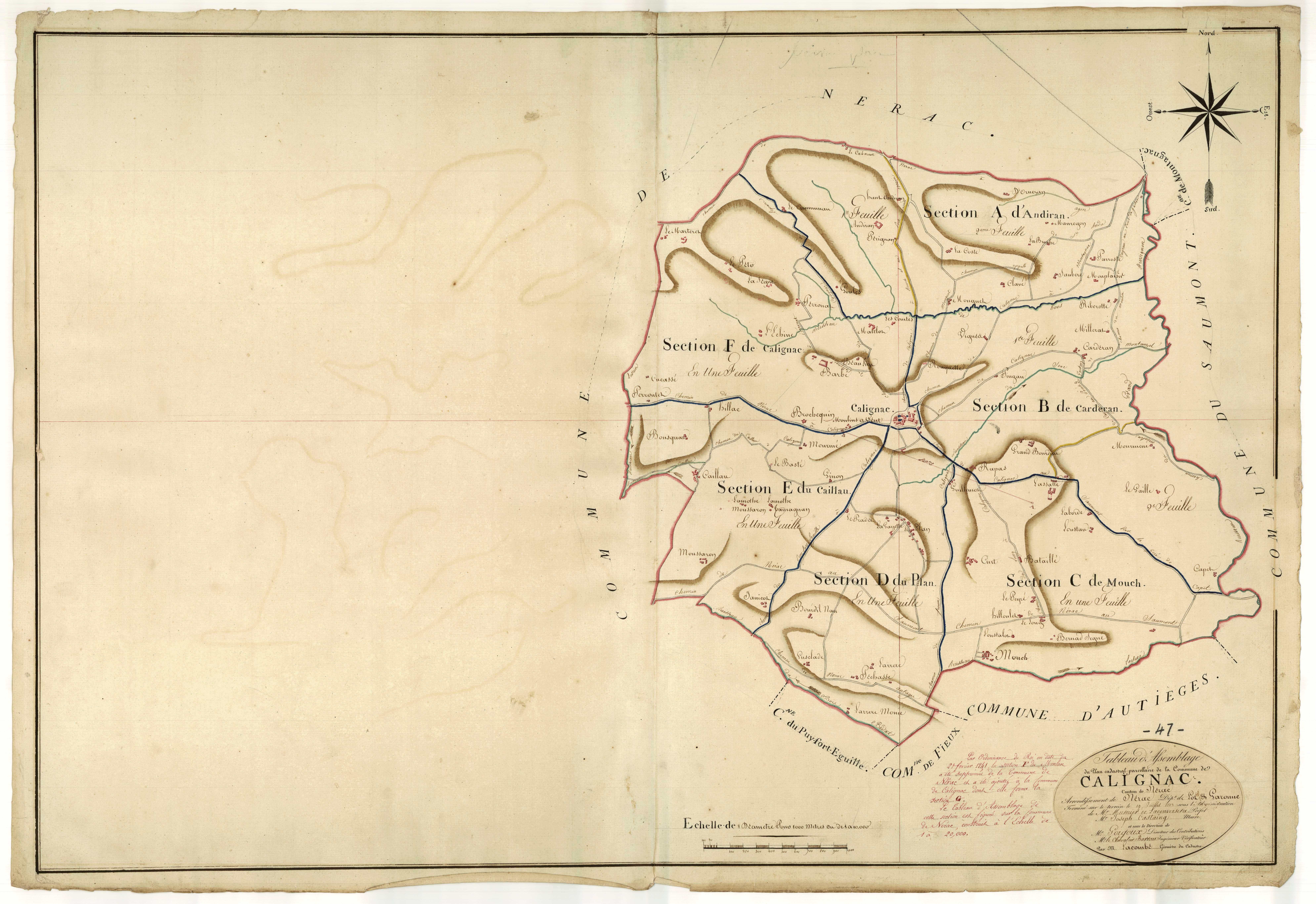 Plan napoléonien, atlas-TA, Calignac