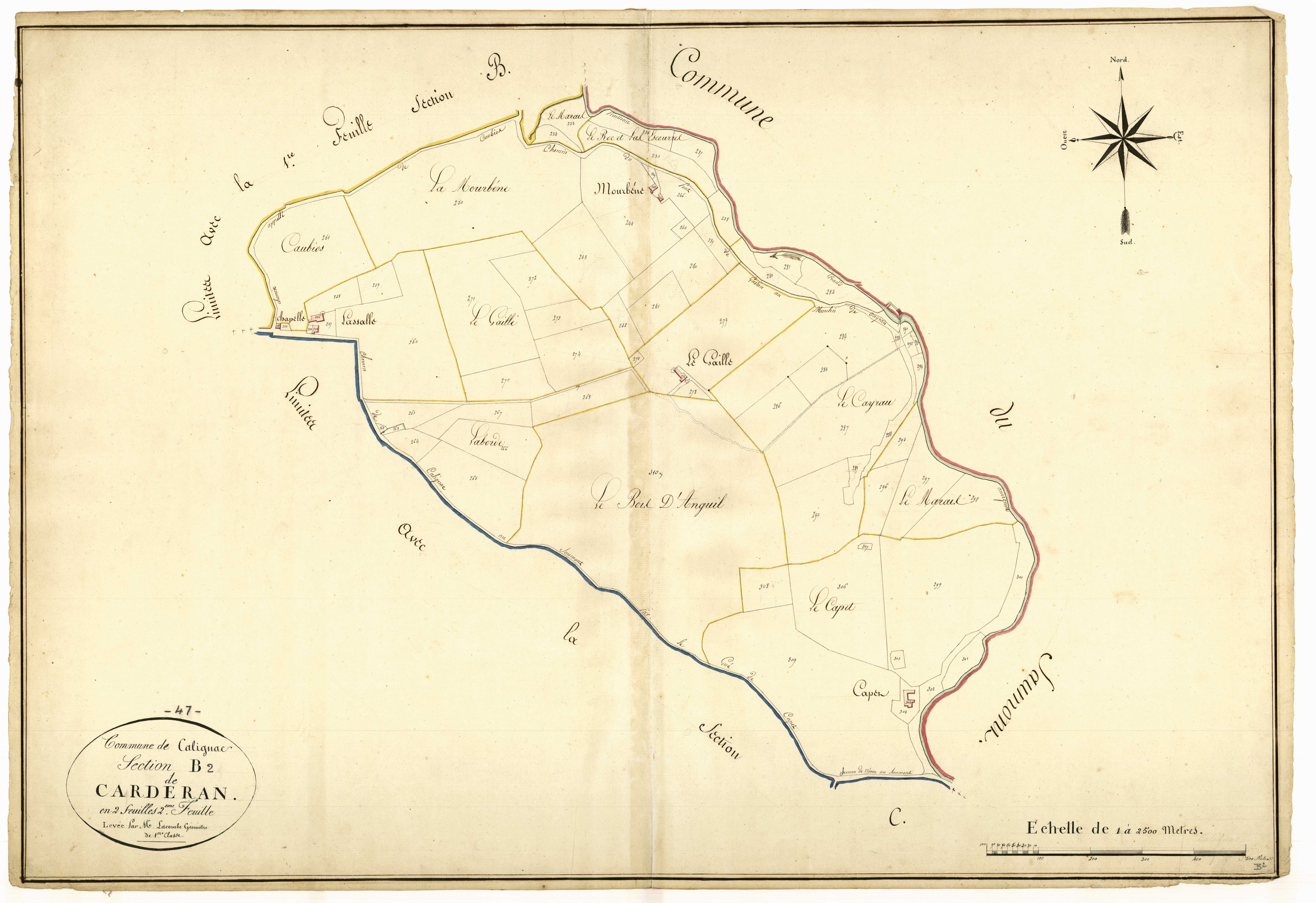 Plan napoléonien, atlas-B2 Carderan, Calignac