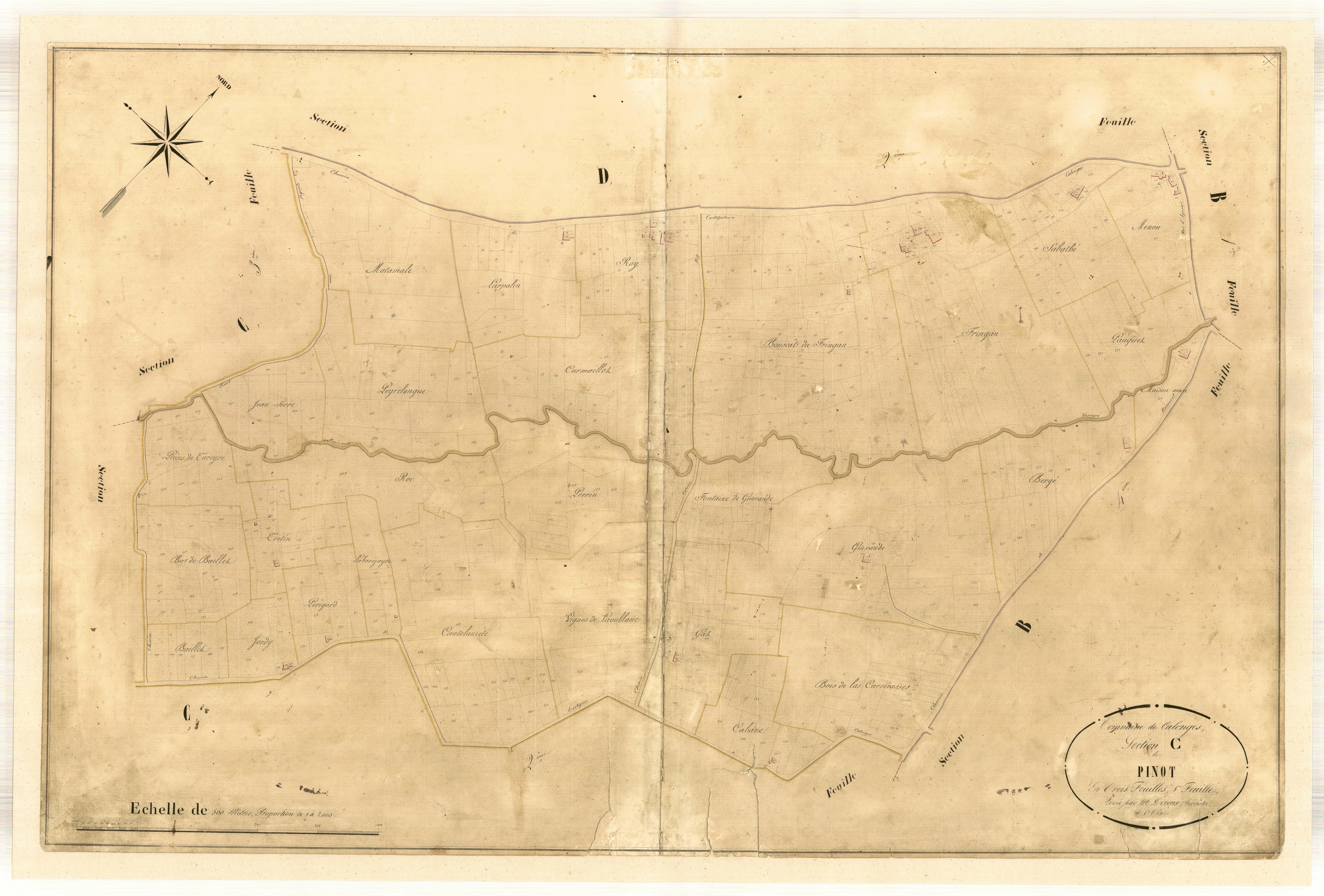 Plan napoléonien-C1 Pinot, Calonges