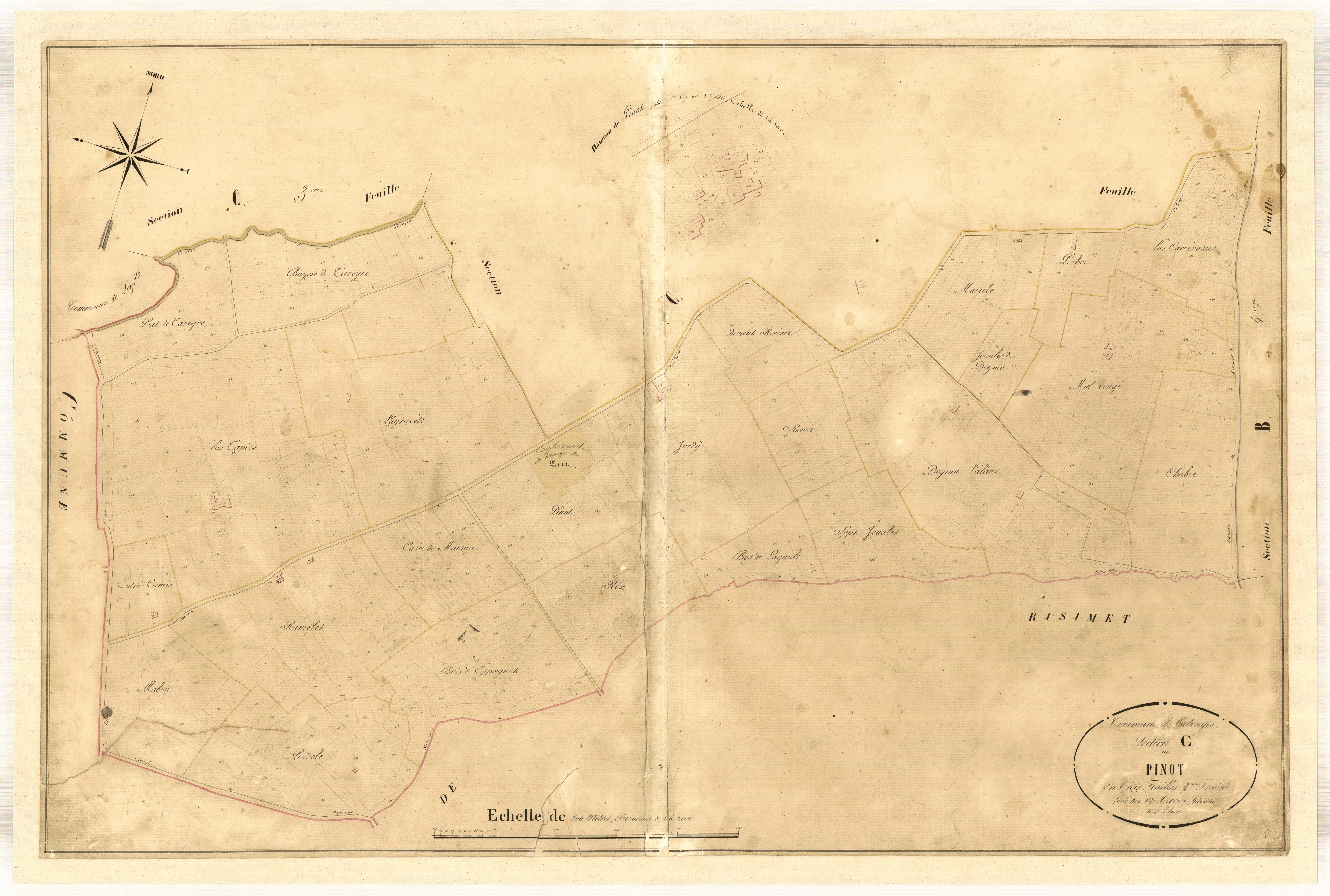 Plan napoléonien-C2 Pinot, Calonges