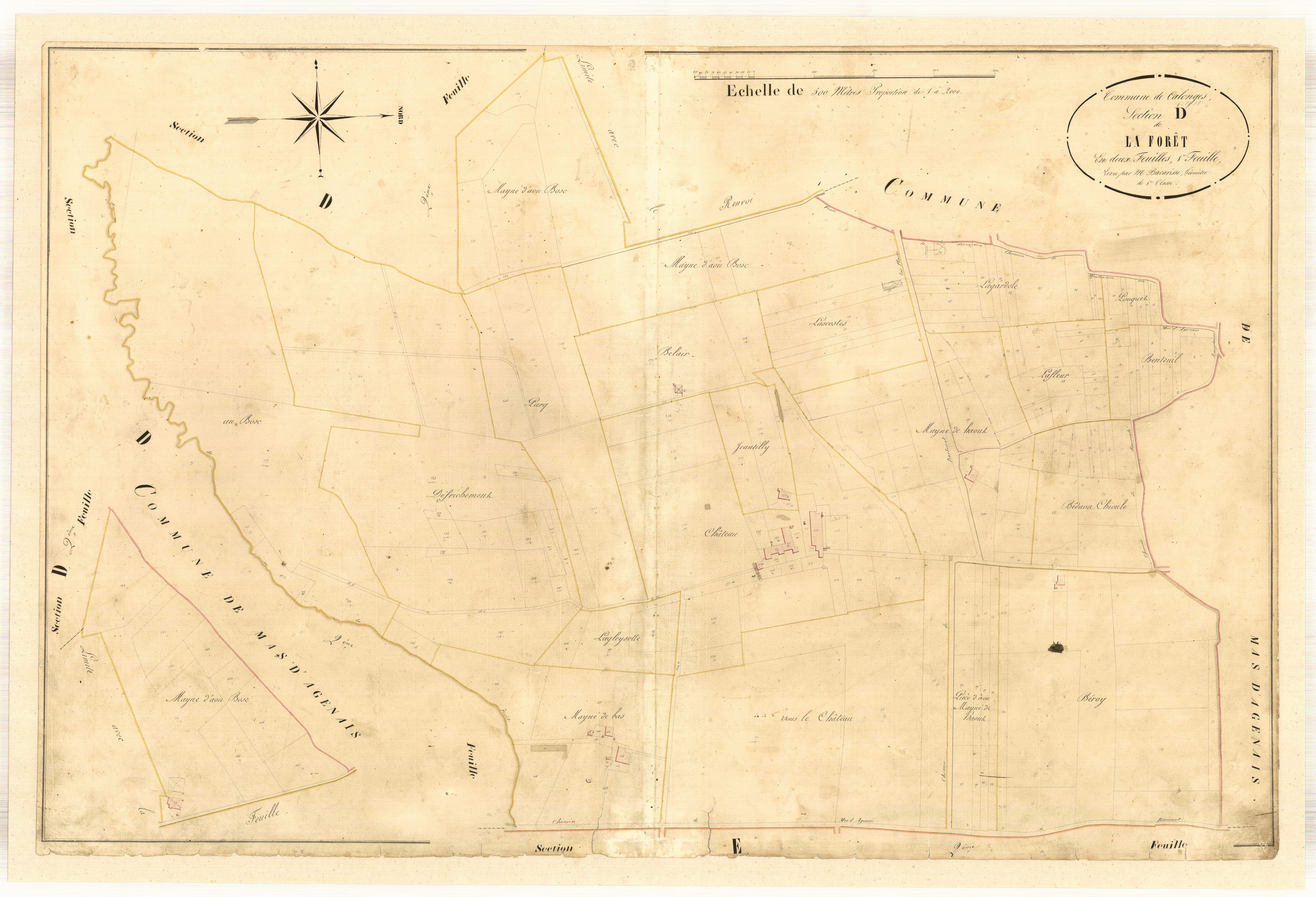 Plan napoléonien-D1 La Forêt, Calonges