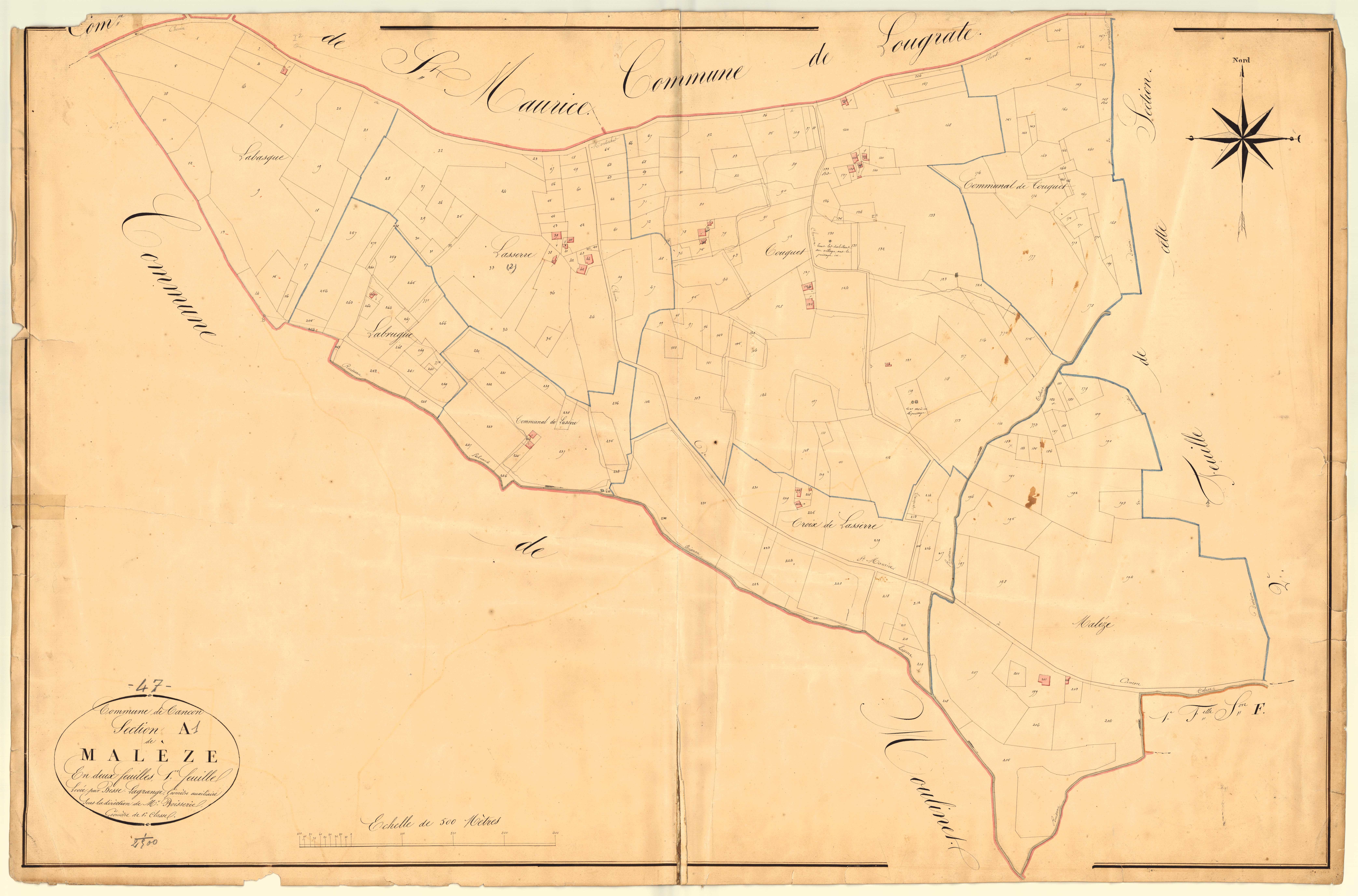 Plan napoléonien, atlas-A1 Malèze, Cancon