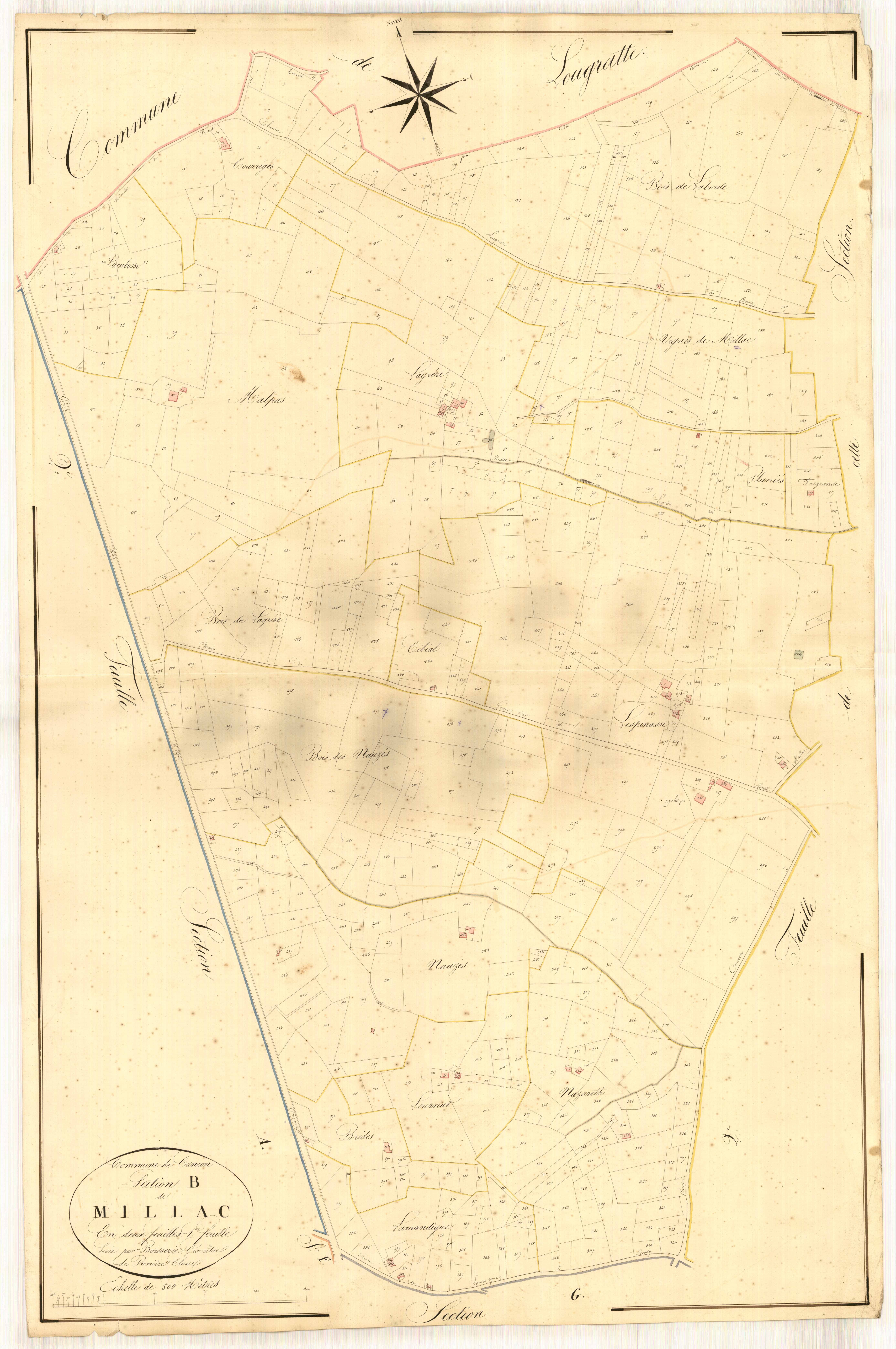 Plan napoléonien, atlas-B1 Millac, Cancon