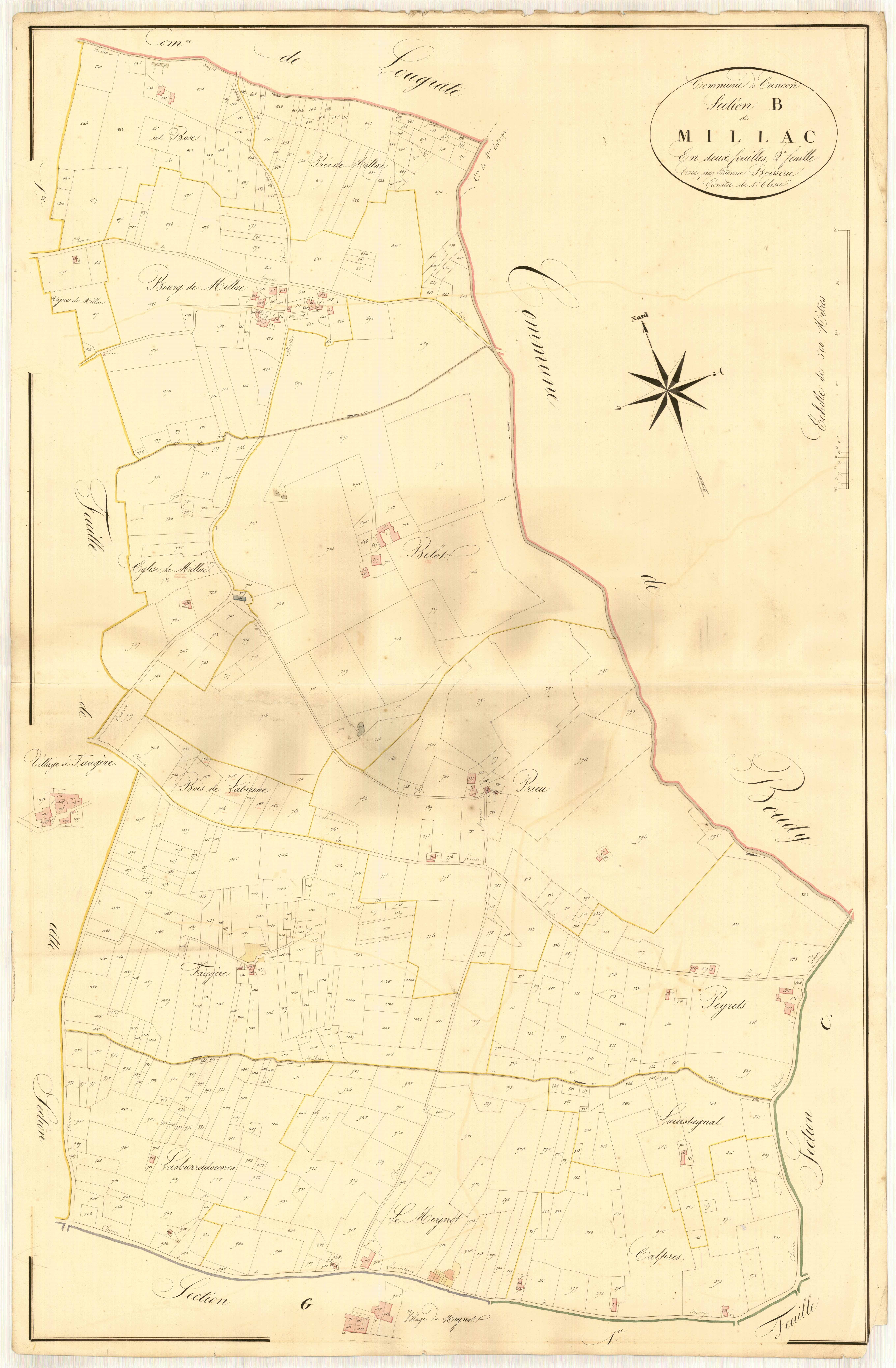 Plan napoléonien, atlas-B2 Millac, Cancon